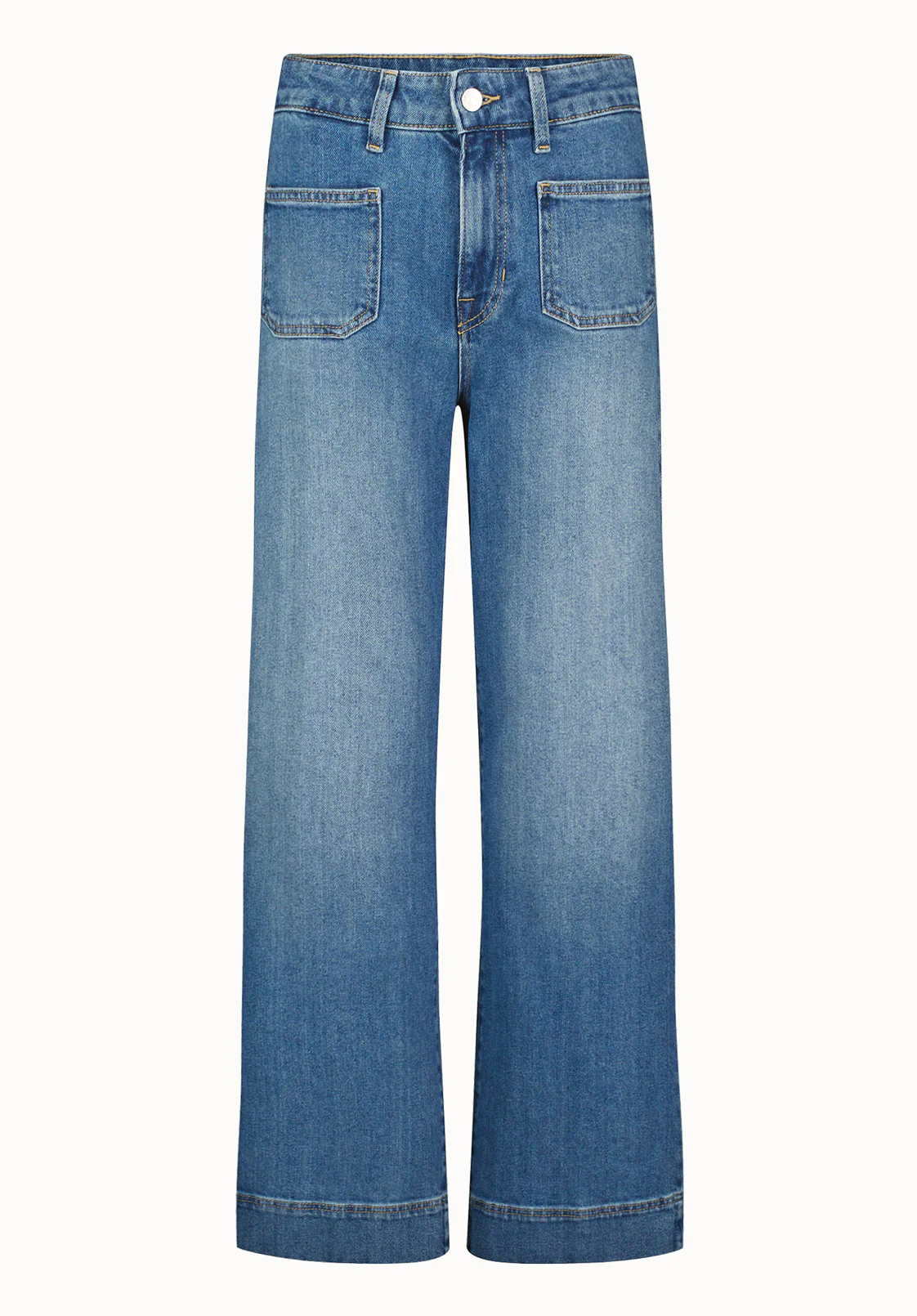 High Rise Wide Leg Addie Women's Jeans, Authentic Worn Indigo - BL16064 - Image 5