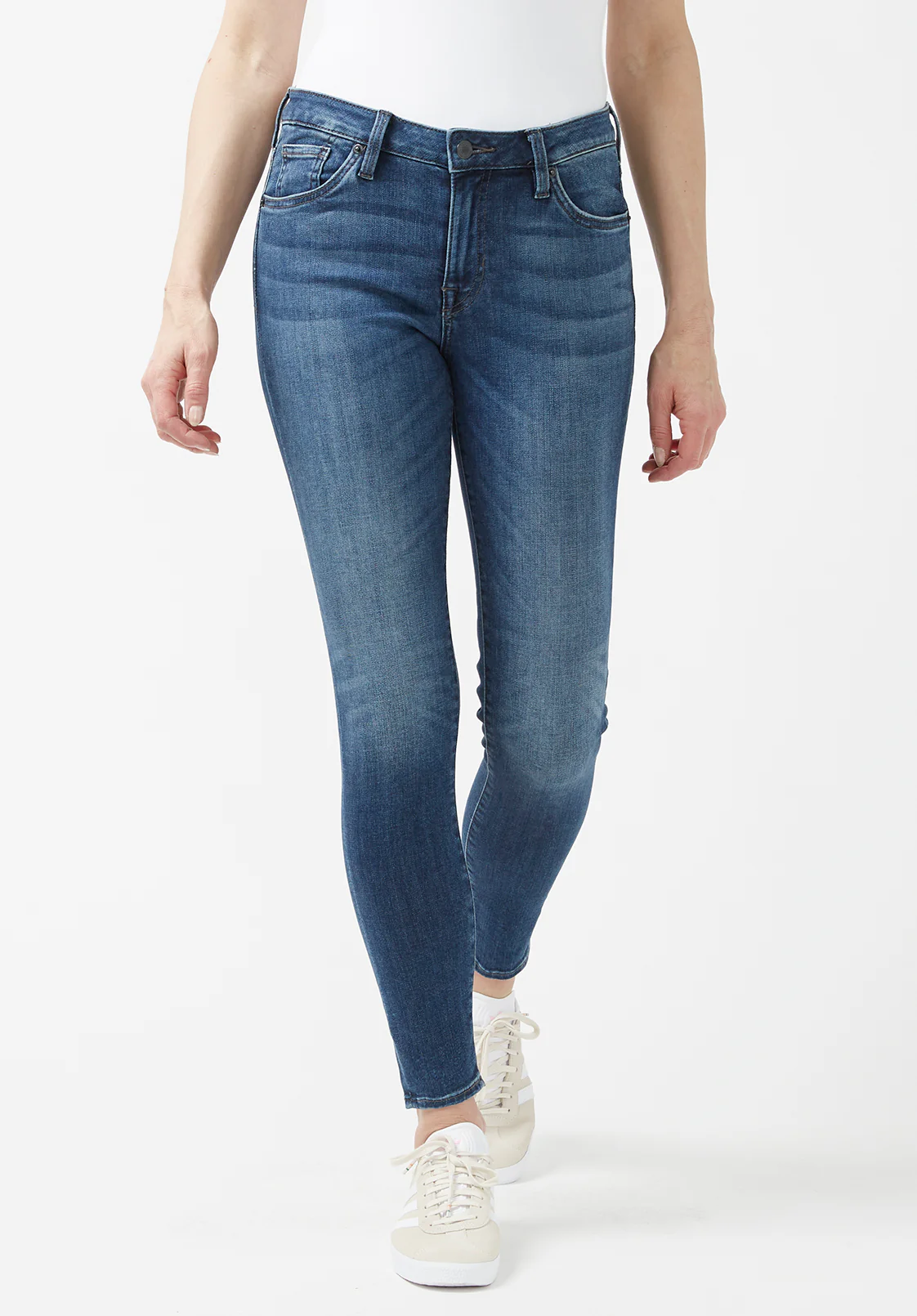 Mid Rise Skinny Alexa Women's Jeans in Mid Blue - BL15669 - Image 7