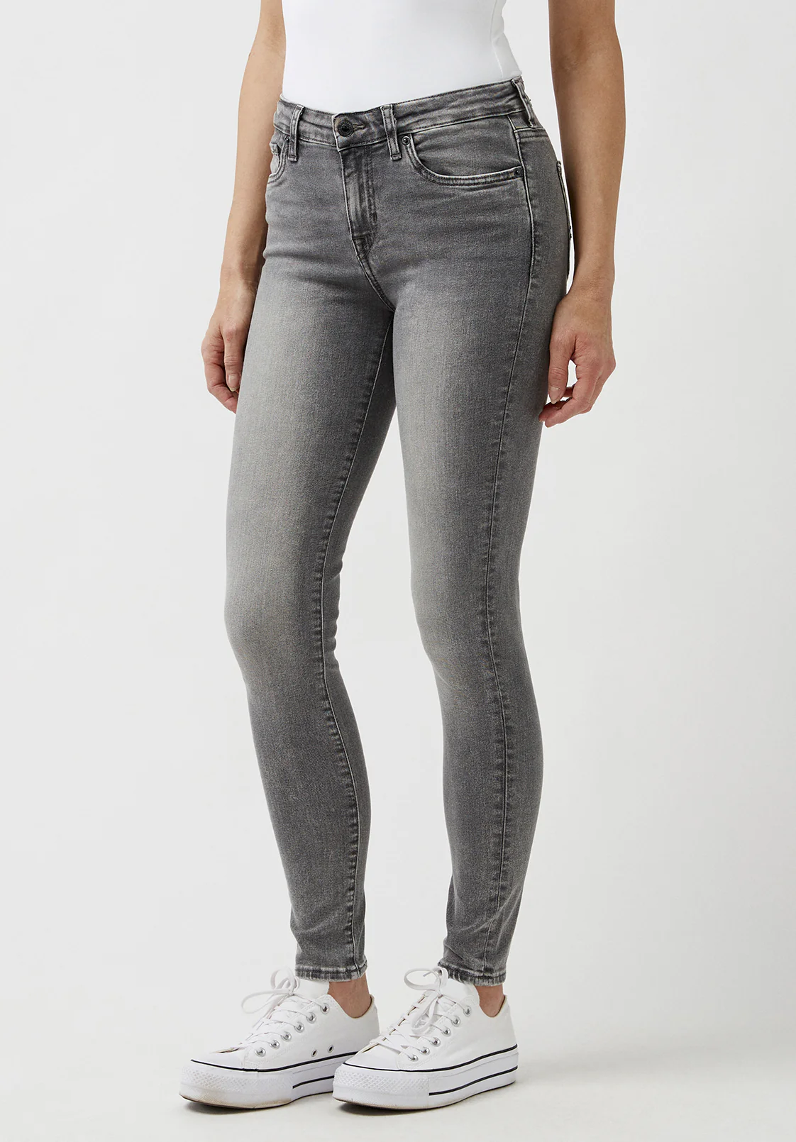 Mid Rise Skinny Alexa Women's Jeans in Light Carbon Grey - BL15671 - Image 3
