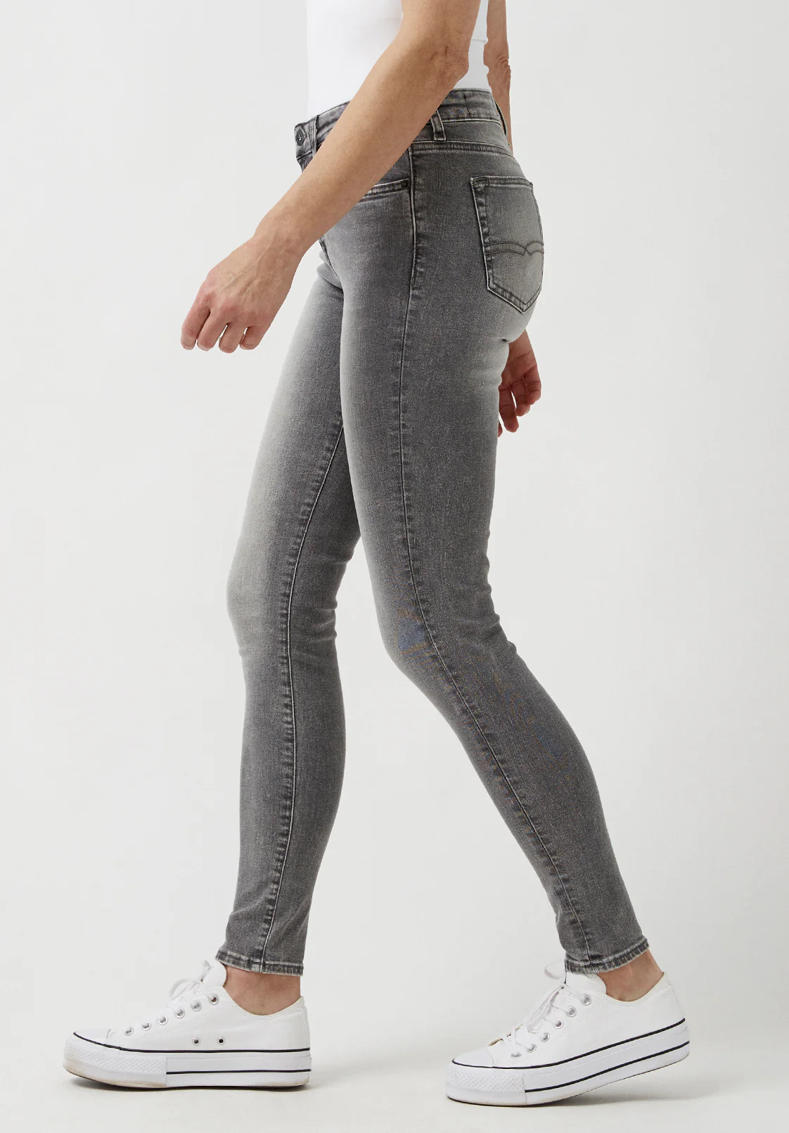 Mid Rise Skinny Alexa Women's Jeans in Light Carbon Grey - BL15671 - Image 5