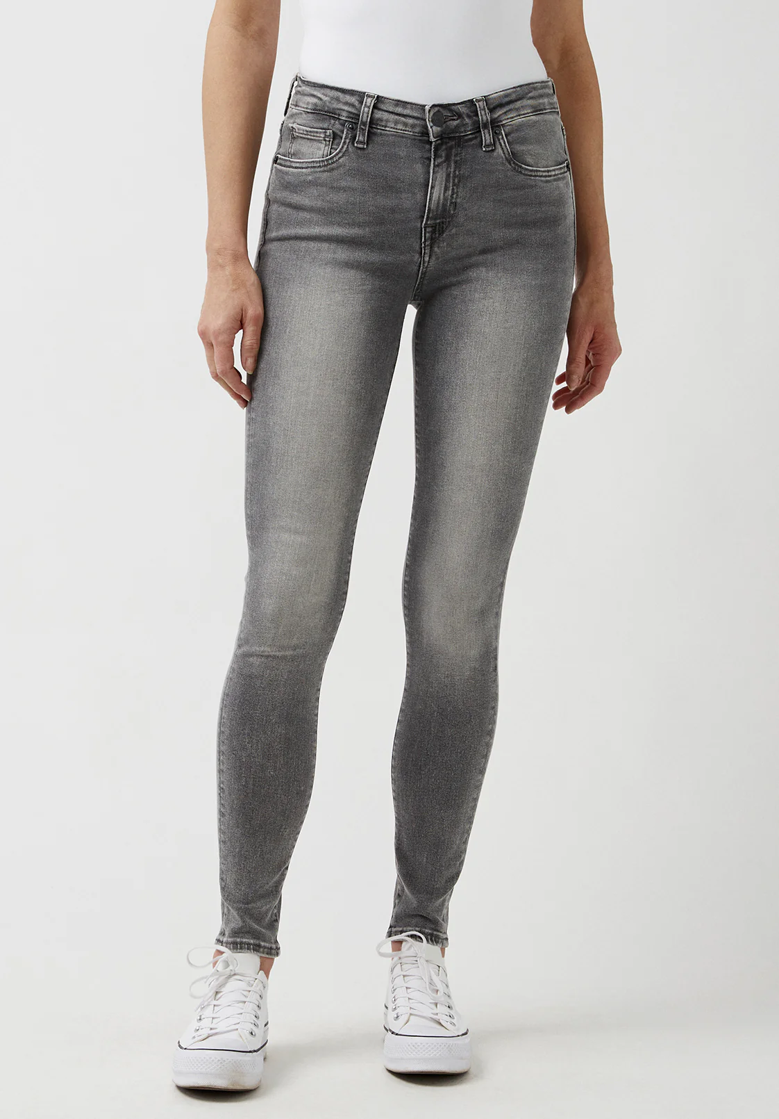 Mid Rise Skinny Alexa Women's Jeans in Light Carbon Grey - BL15671 - Image 6