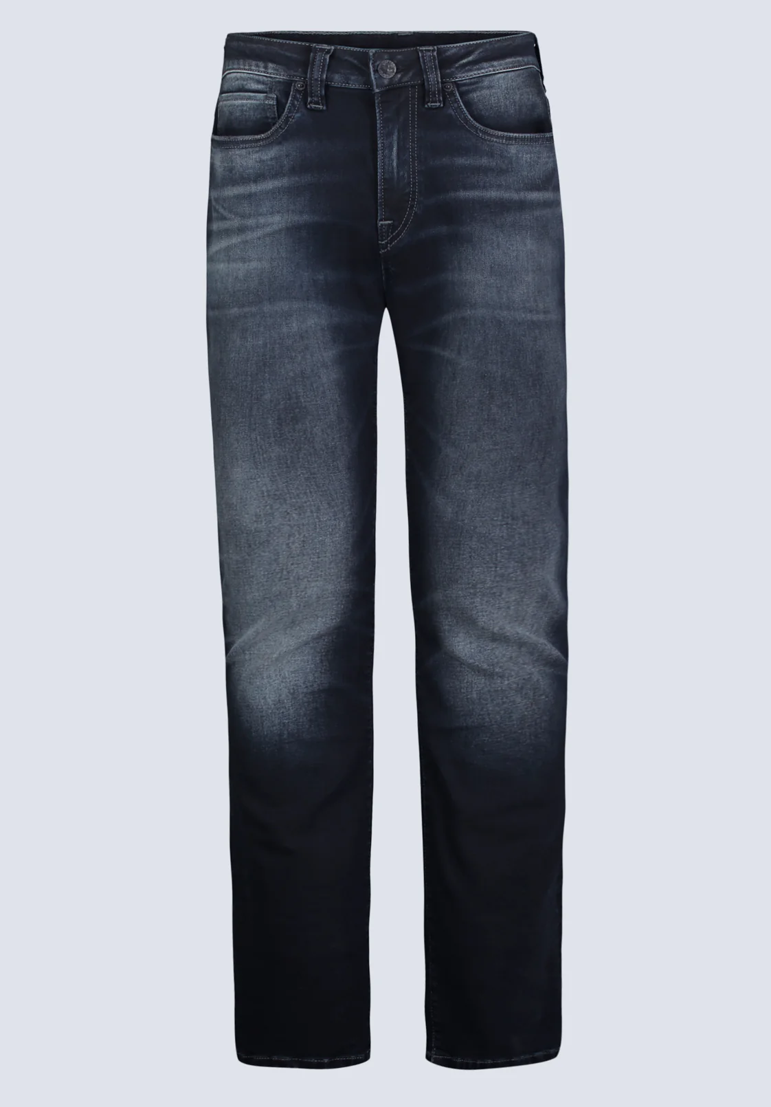 Slim Ash Men's Jeans, Crinkled and Sanded Dark Indigo - BM26012 - Image 7