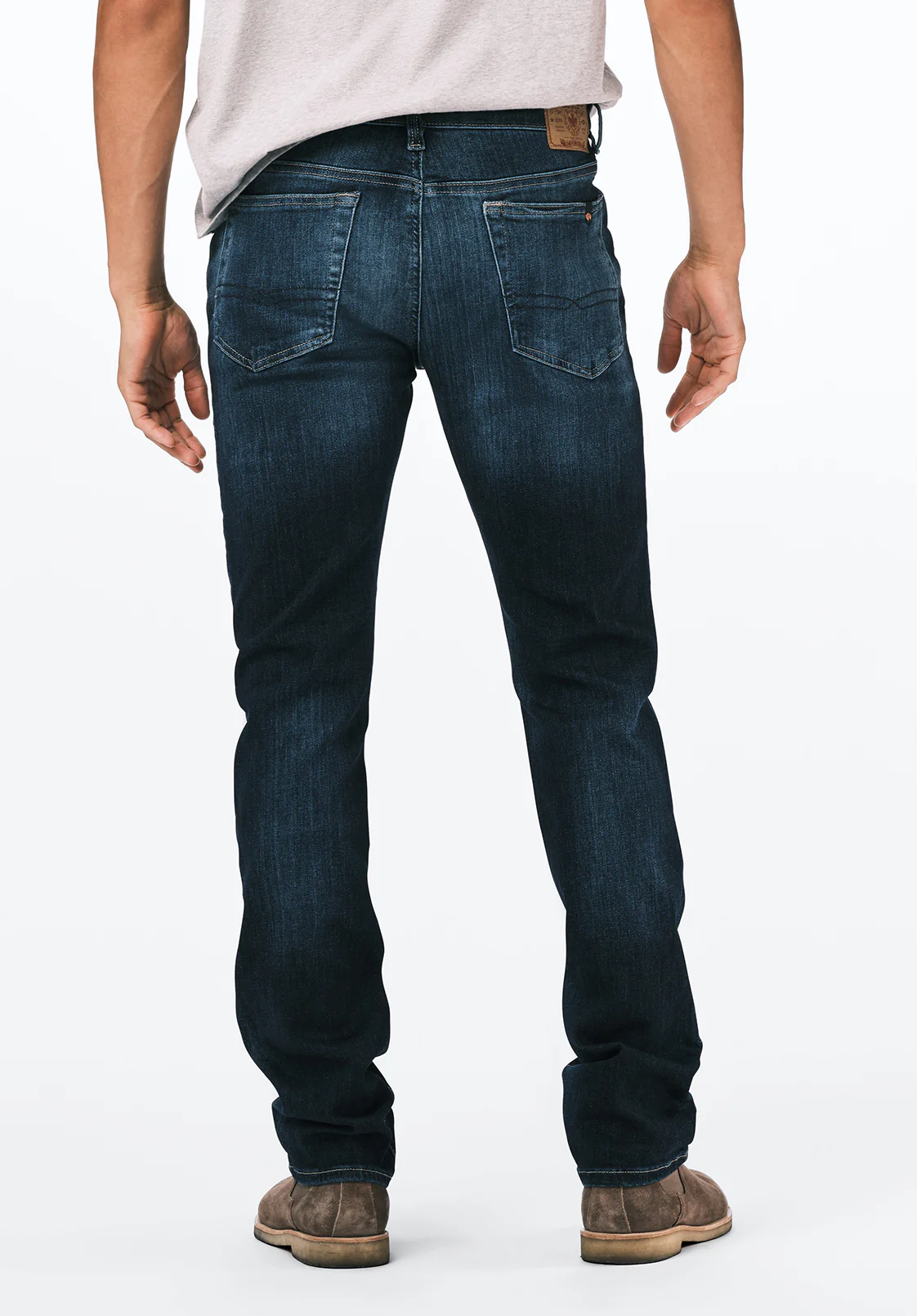 Slim Ash Men's Jeans, Contrast Whiskered Indigo - BM26024 - Image 3