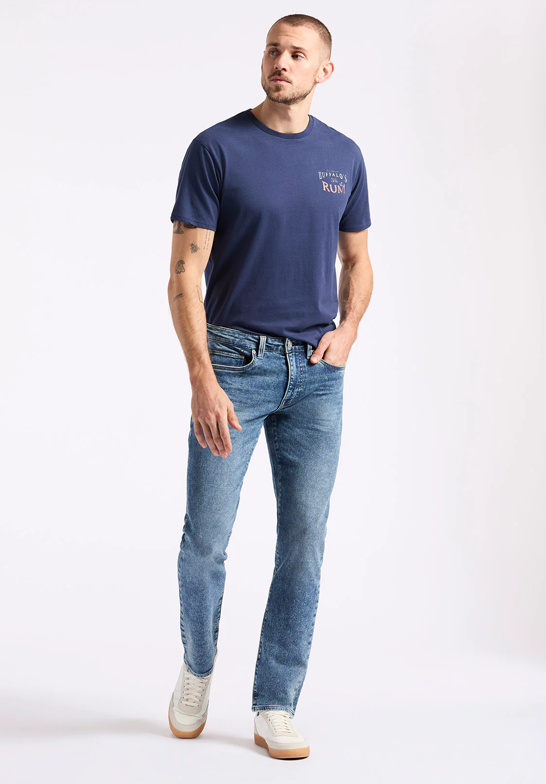 Slim Ash Men's Freedom Flex Jeans, Sanded Vintage Indigo - BM26063 - Image 4