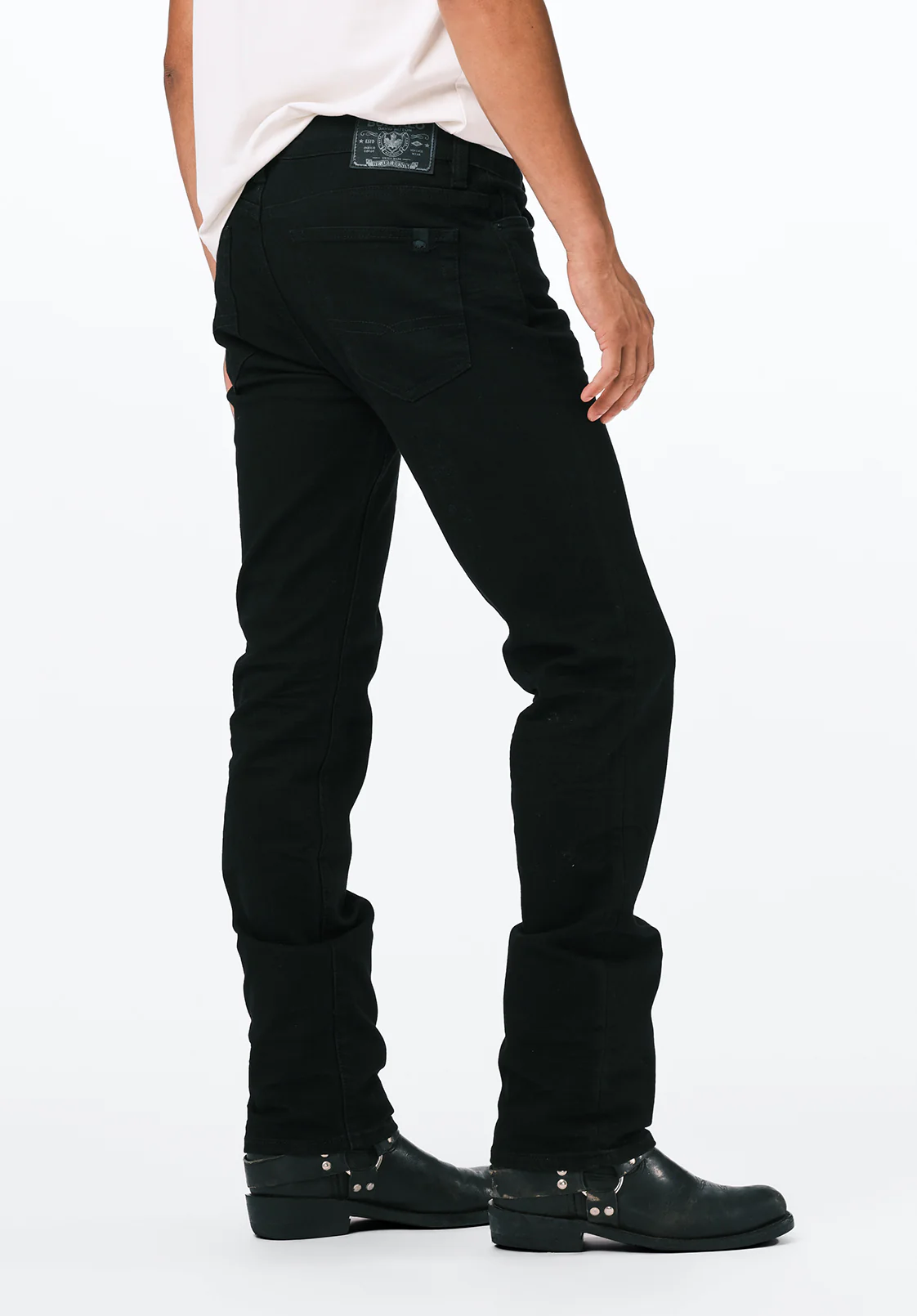 Slim Ash Men's Jeans, Black Coated - BM22047 - Image 3