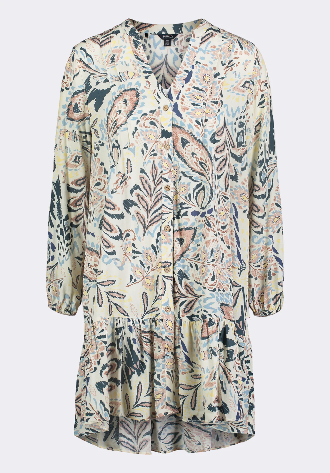 Darya Women's Boho-Print Long-Sleeve Tiered Short Dress, Paisley - WD0089P - Image 5