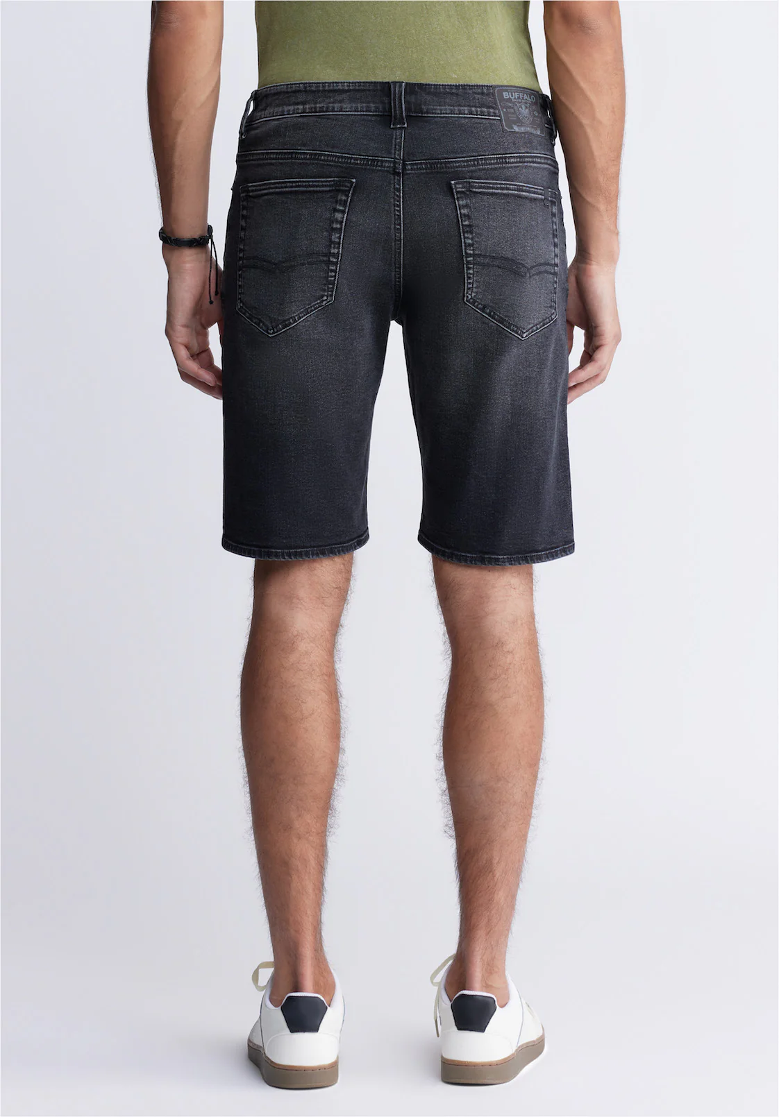 Relaxed Straight Dean Men's Denim Shorts in Crinkled Black - BM22849 - Image 3
