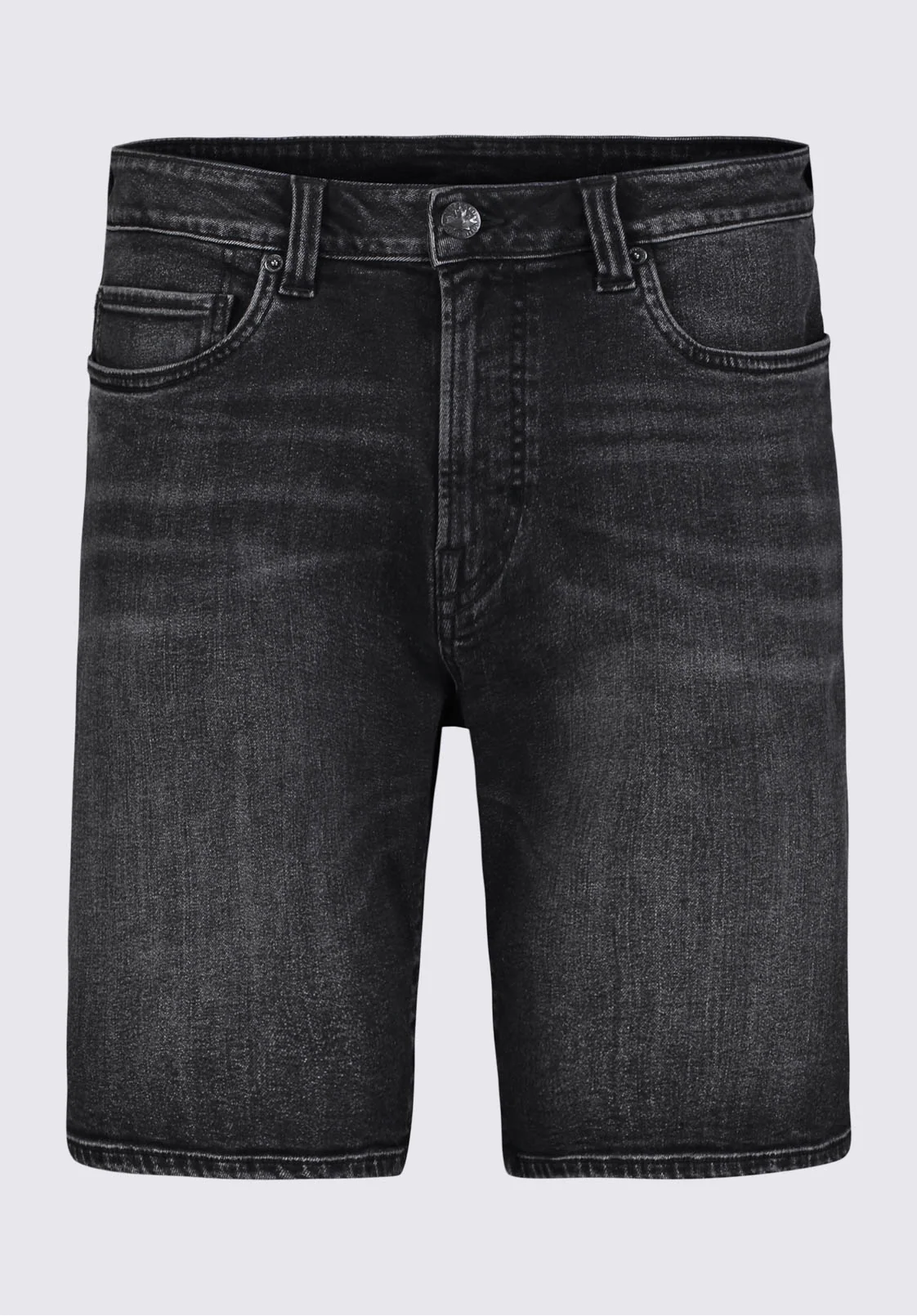 Relaxed Straight Dean Men's Denim Shorts in Crinkled Black - BM22849 - Image 8