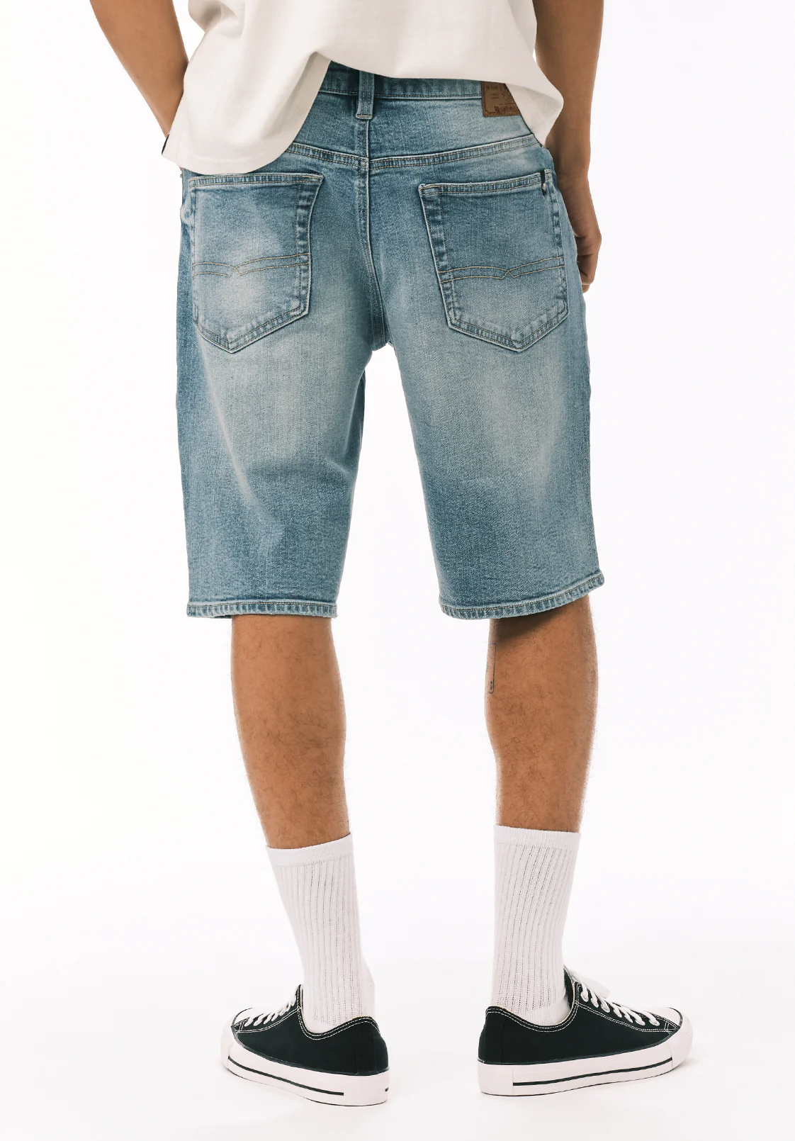 Relaxed Straight Dean Men's Denim Shorts in Authentic Worn Wash - BM22952 - Image 3