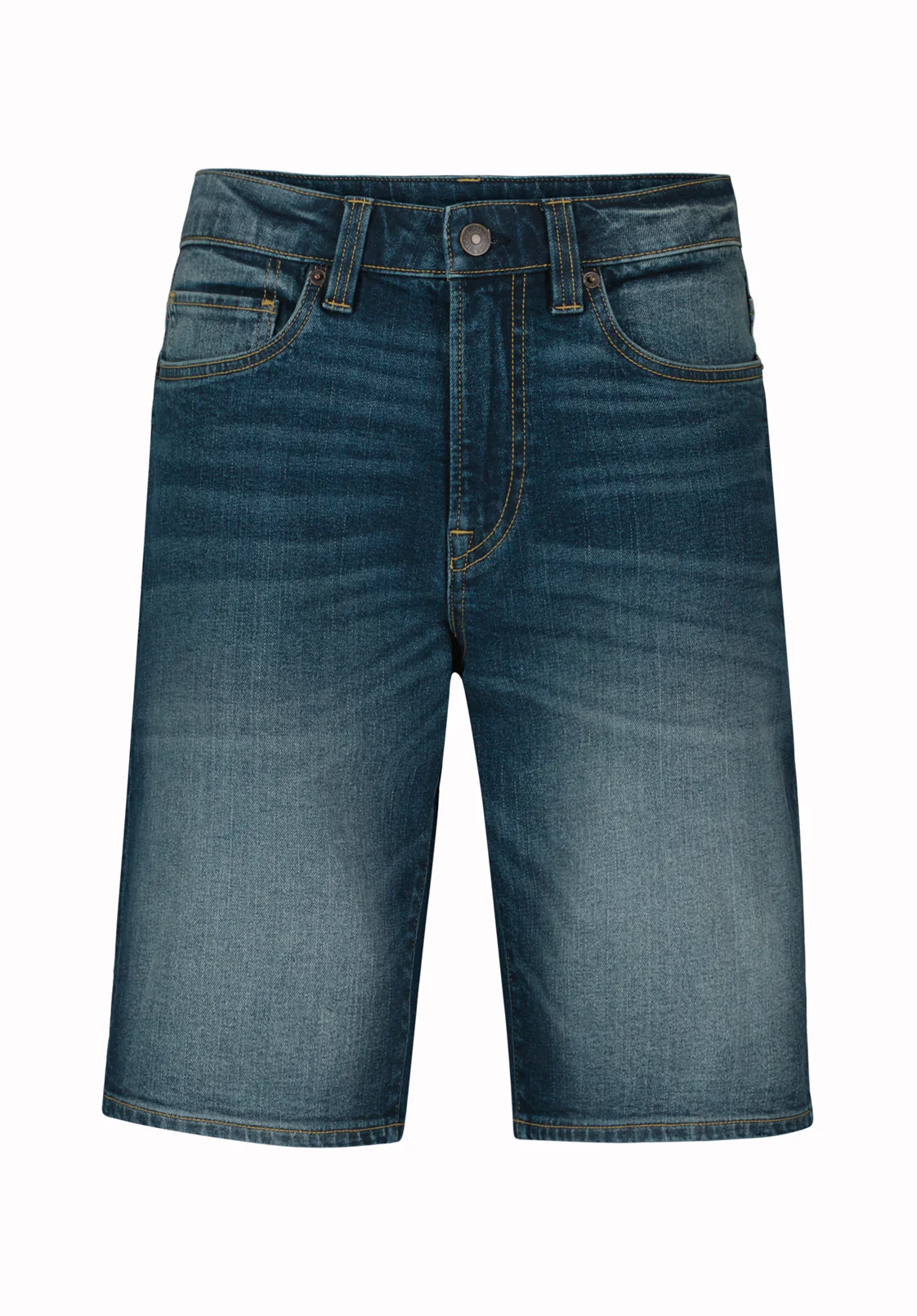 Relaxed Straight Dean Men's Denim Shorts, Contrast Whiskered - BM22953 - Image 5