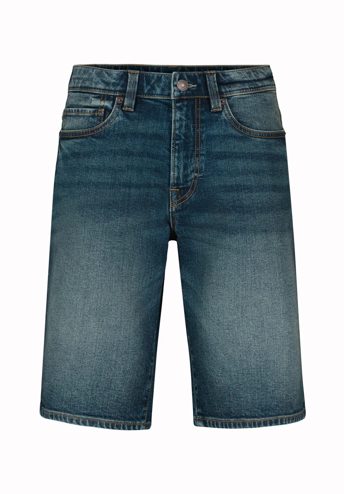 Relaxed Straight Dean Men's Denim Shorts, Indigo Contrasted - BM22968 - Image 5