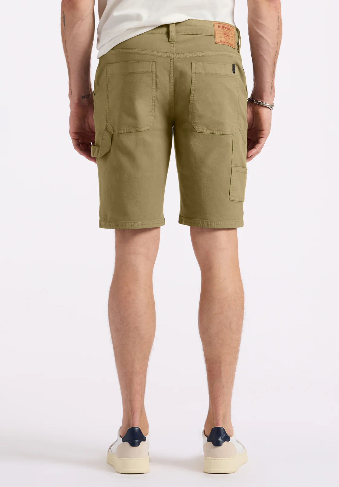 Relaxed Straight Dean Men's Utility Cargo Shorts, Olive - BM26076 - Image 3
