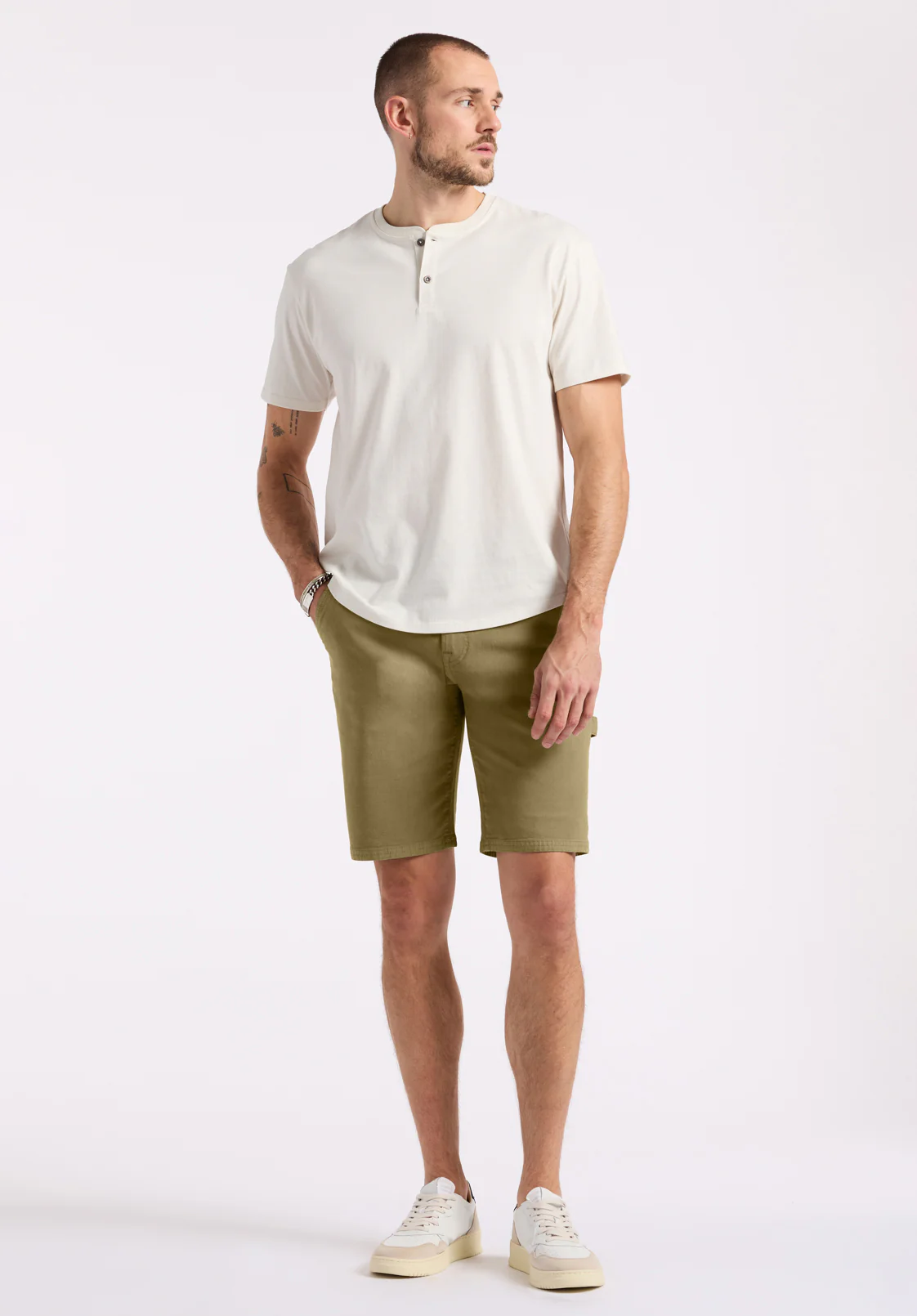 Relaxed Straight Dean Men's Utility Cargo Shorts, Olive - BM26076 - Image 4