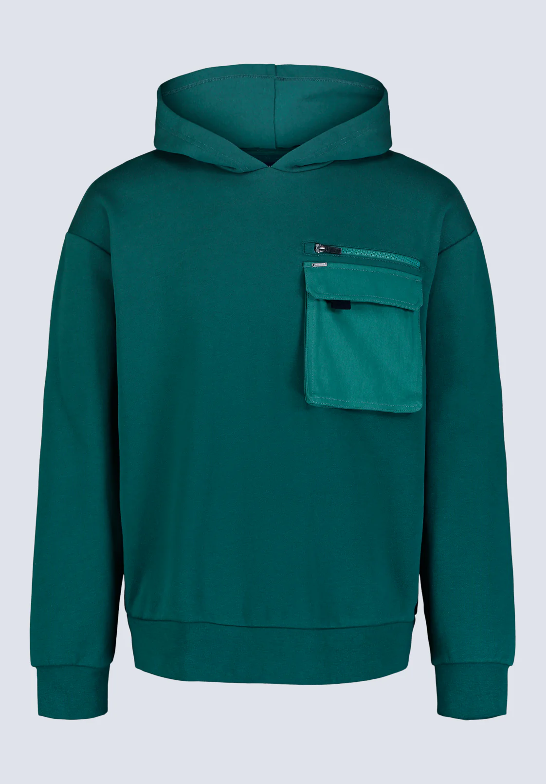 Fabio Men's Hooded Sweatshirt with Chest Pocket, Forest Green - BM24393 - Image 7