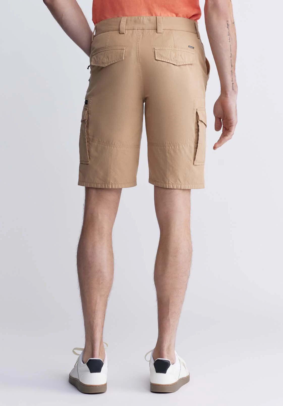 Hiero Men's Shorts with Cargo Pockets in Tan - BM24270 - Image 3