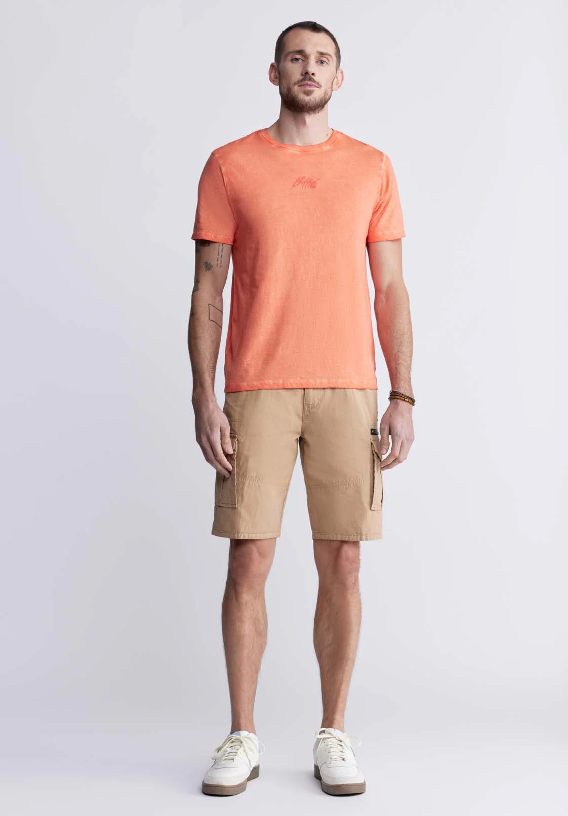 Hiero Men's Shorts with Cargo Pockets in Tan - BM24270 - Image 4