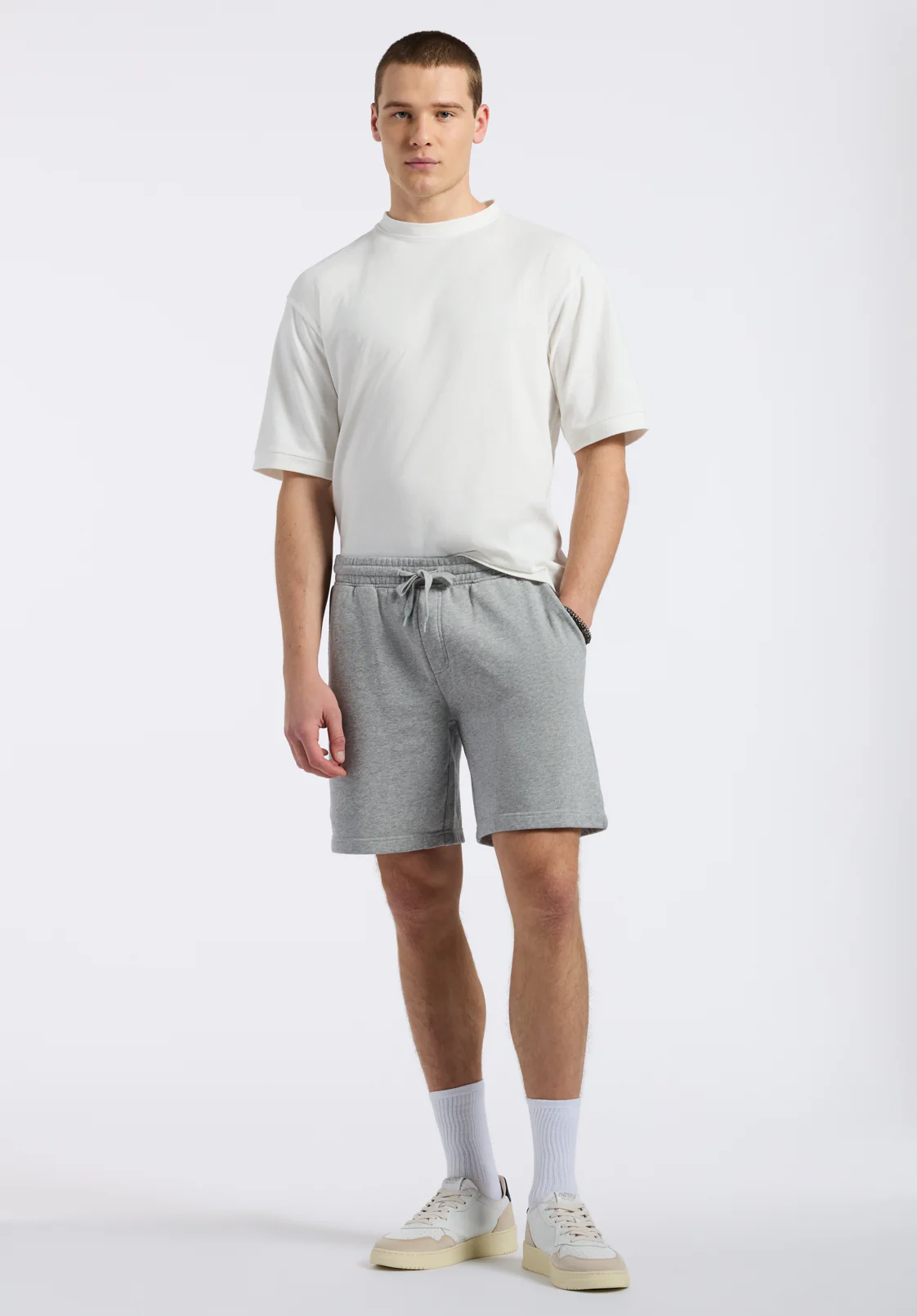 Hilston Men's Fleece Relaxed Shorts, Heather Grey - BM24536 - Image 4