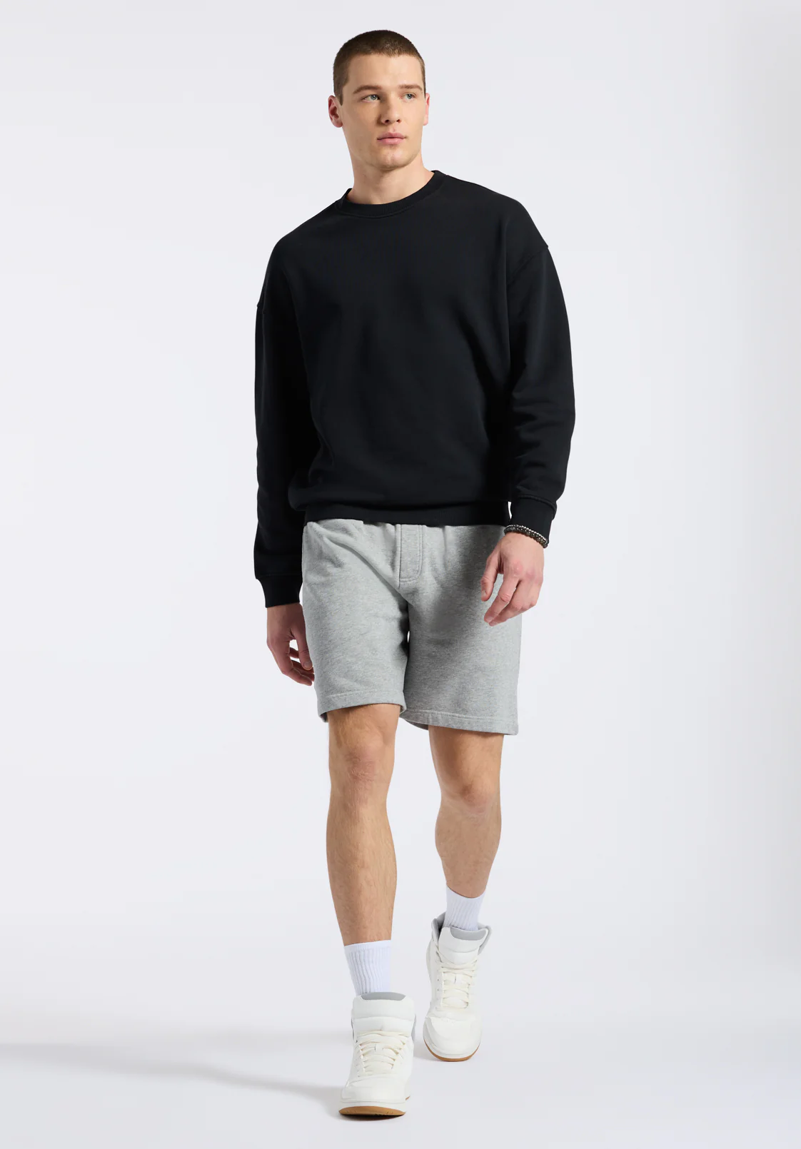 Hilston Men's Fleece Relaxed Shorts, Heather Grey - BM24536 - Image 5
