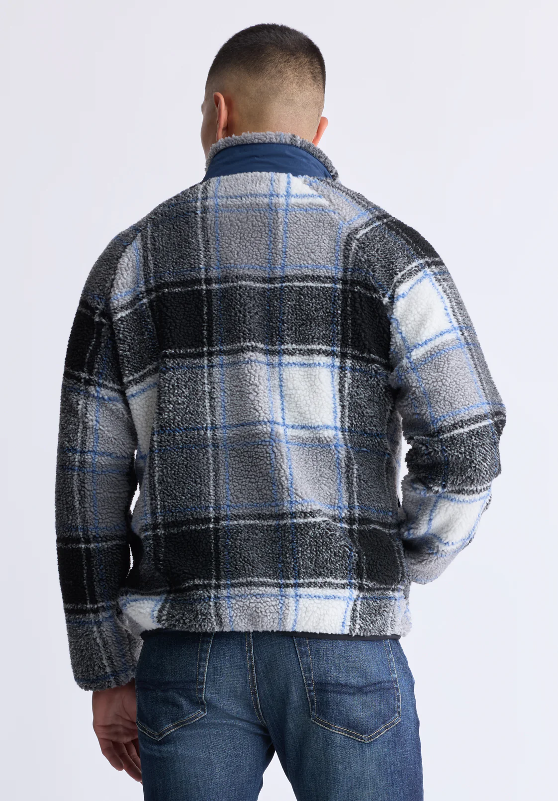 Jaik Men's Sherpa Bomber Jacket, Midnight Blue - BM24490 - Image 3