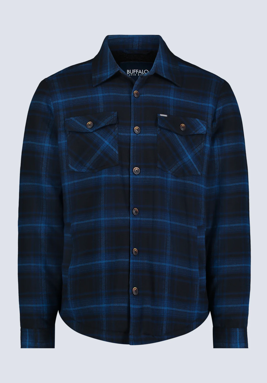 Jalika Men's Plaid Shacket with Sherpa Lining, Black & Navy - BM24447 - Image 6