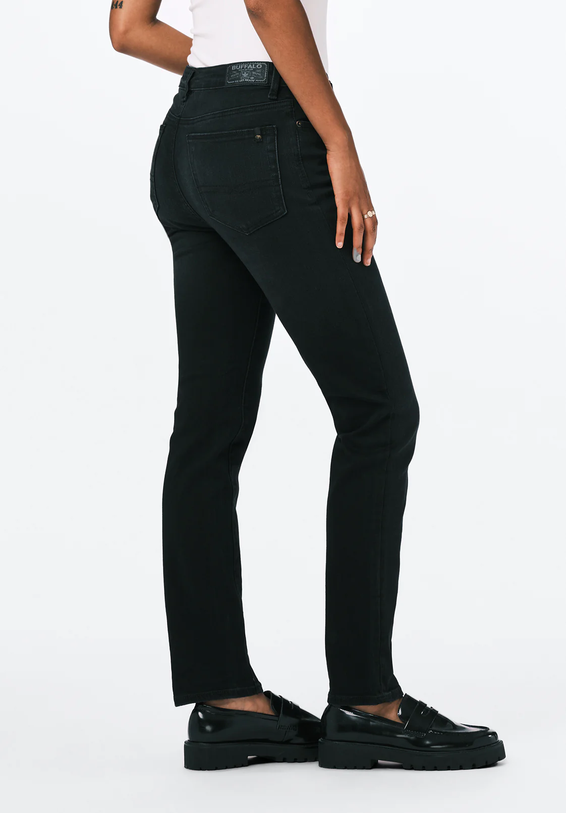 High Rise Straight Jayden Women's Jeans in Faded Black - BL15834 - Image 3