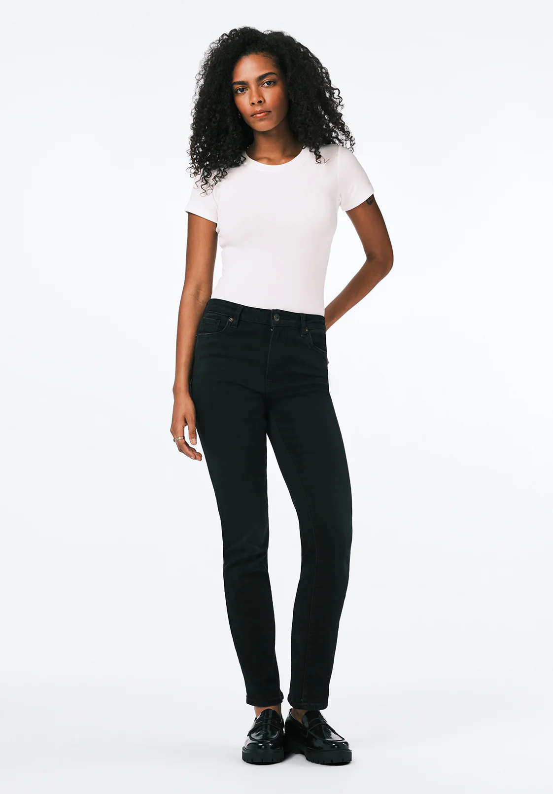 High Rise Straight Jayden Women's Jeans in Faded Black - BL15834 - Image 4