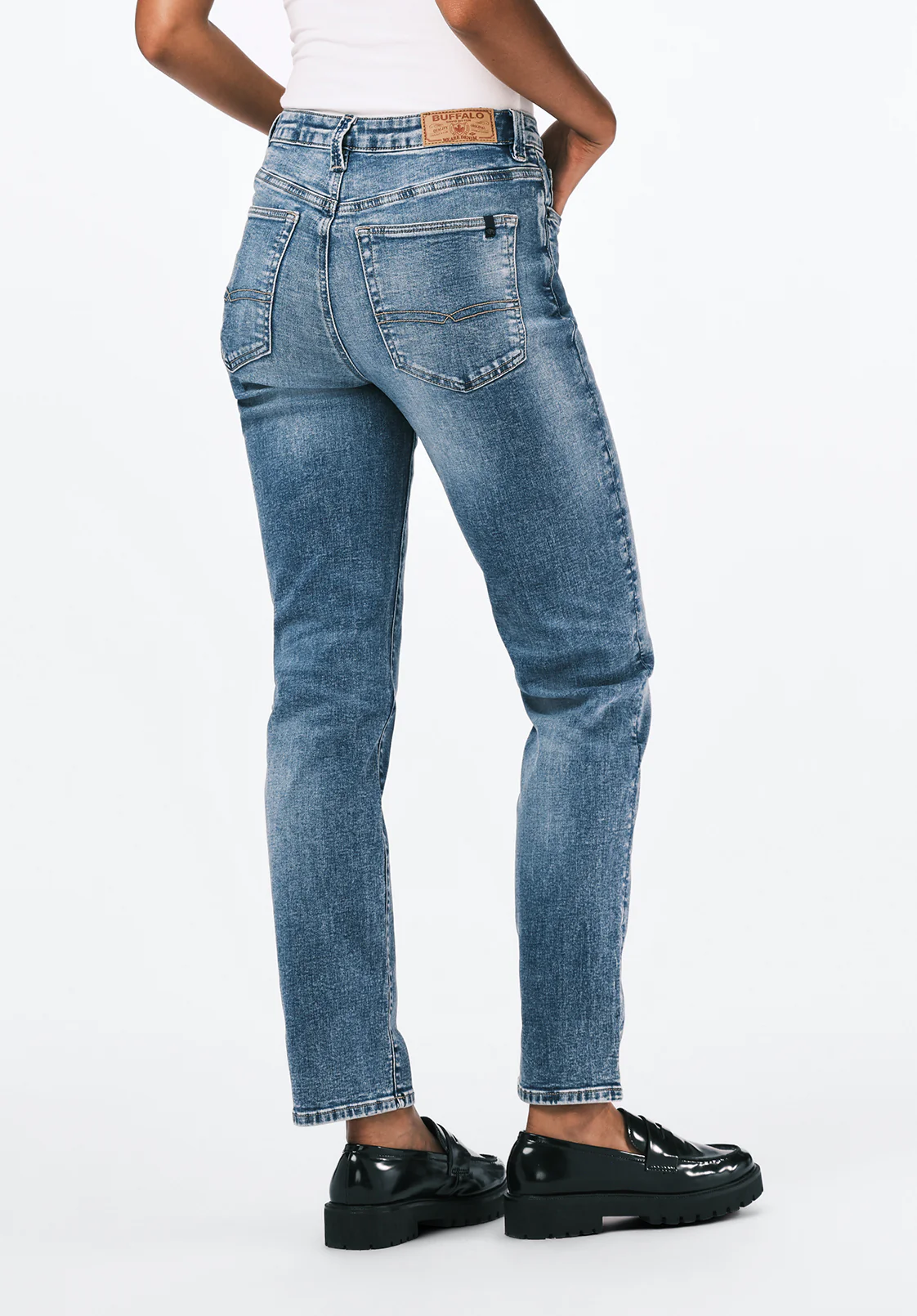 High Rise Straight Jayden Women's Jeans in Stonewashed - BL15836 - Image 3