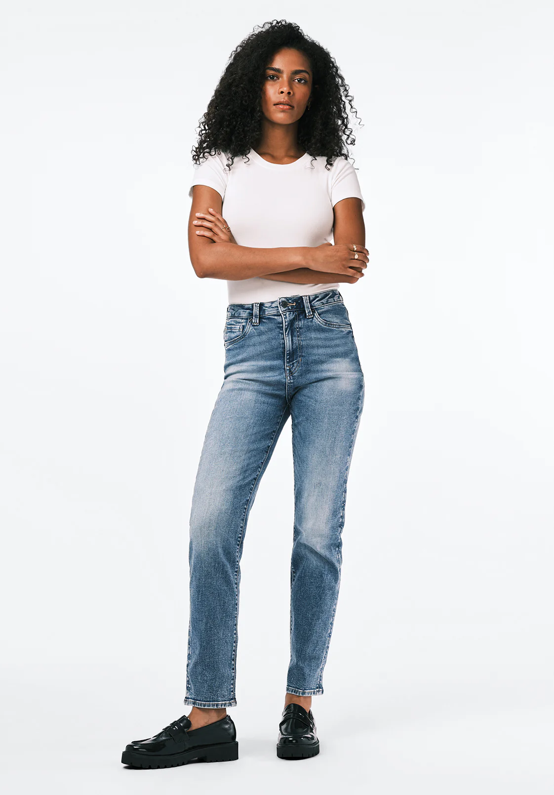 High Rise Straight Jayden Women's Jeans in Stonewashed - BL15836 - Image 4