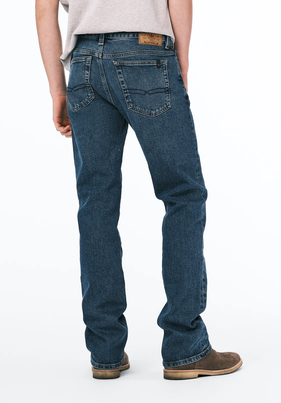 Slim Bootcut King Men's Jeans, Creased and Sanded Indigo - BM26033 - Image 3
