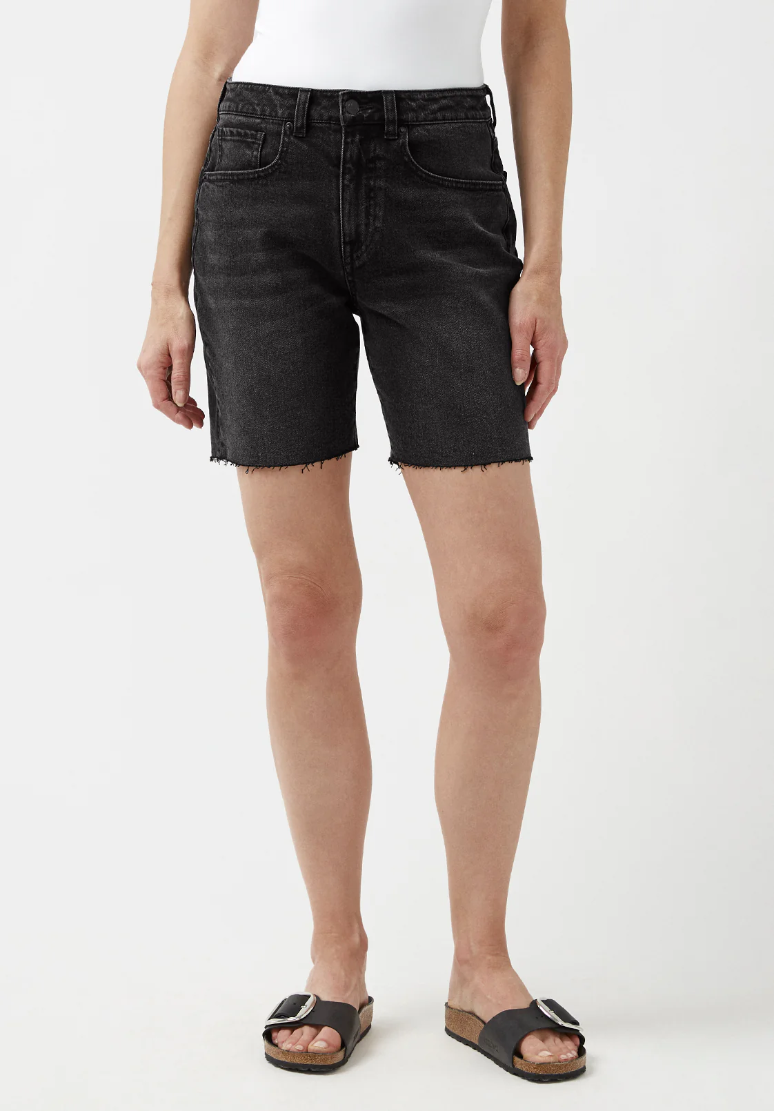 Maggie Whiskered Black Vintage Mom Shorts - BL15920 - Image 6