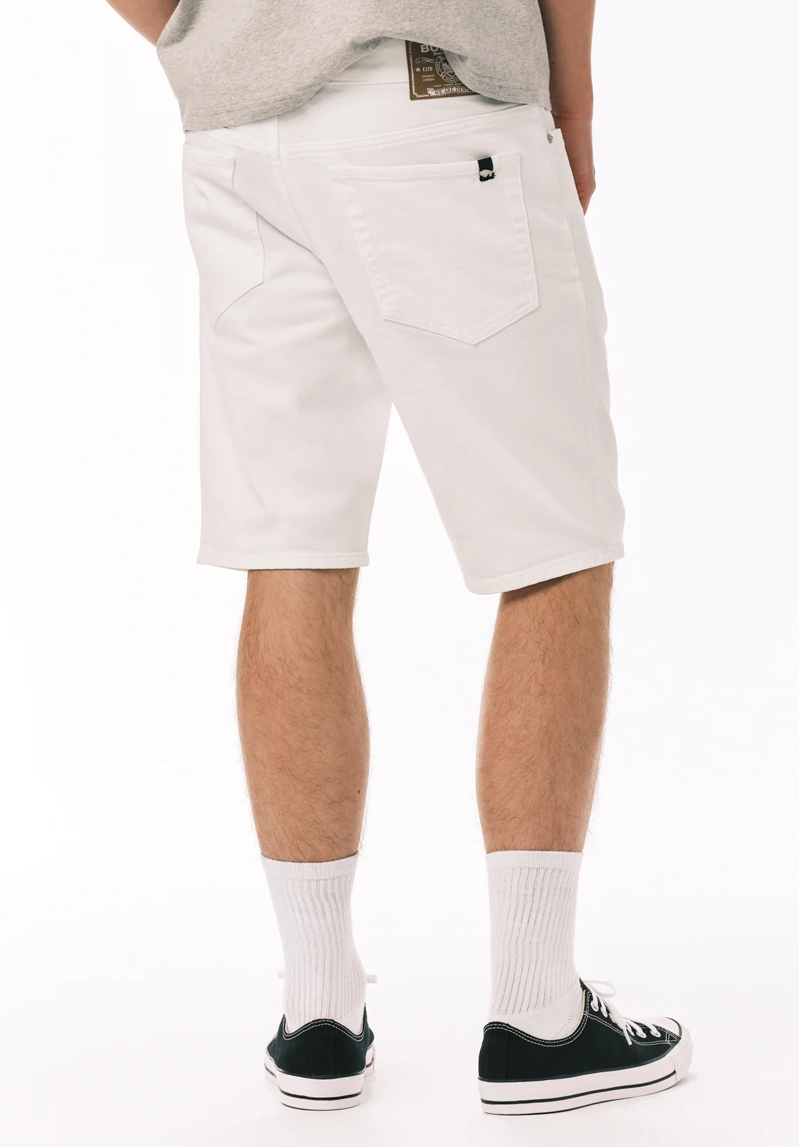 Slim Parker Men's Denim Shorts in White Rinse - BM22775 - Image 3