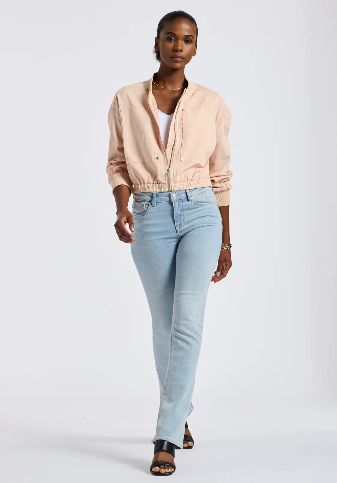 Pyper Women's Cropped Zip-Up Jacket, Cameo Rose - JK0044P - Image 5