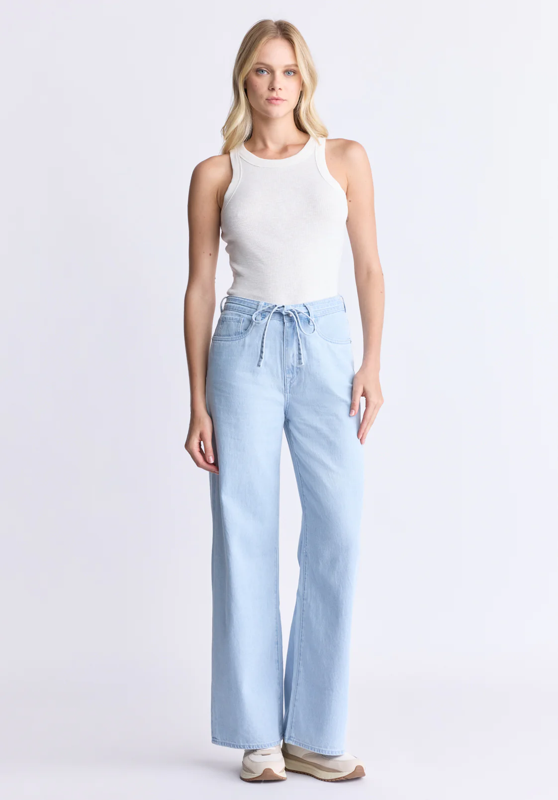 Regine Women's Ribbed Tank Top, Cloud White - KT0119H - Image 4