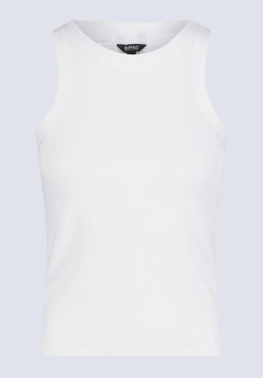 Regine Women's Ribbed Tank Top, Cloud White - KT0119H - Image 5
