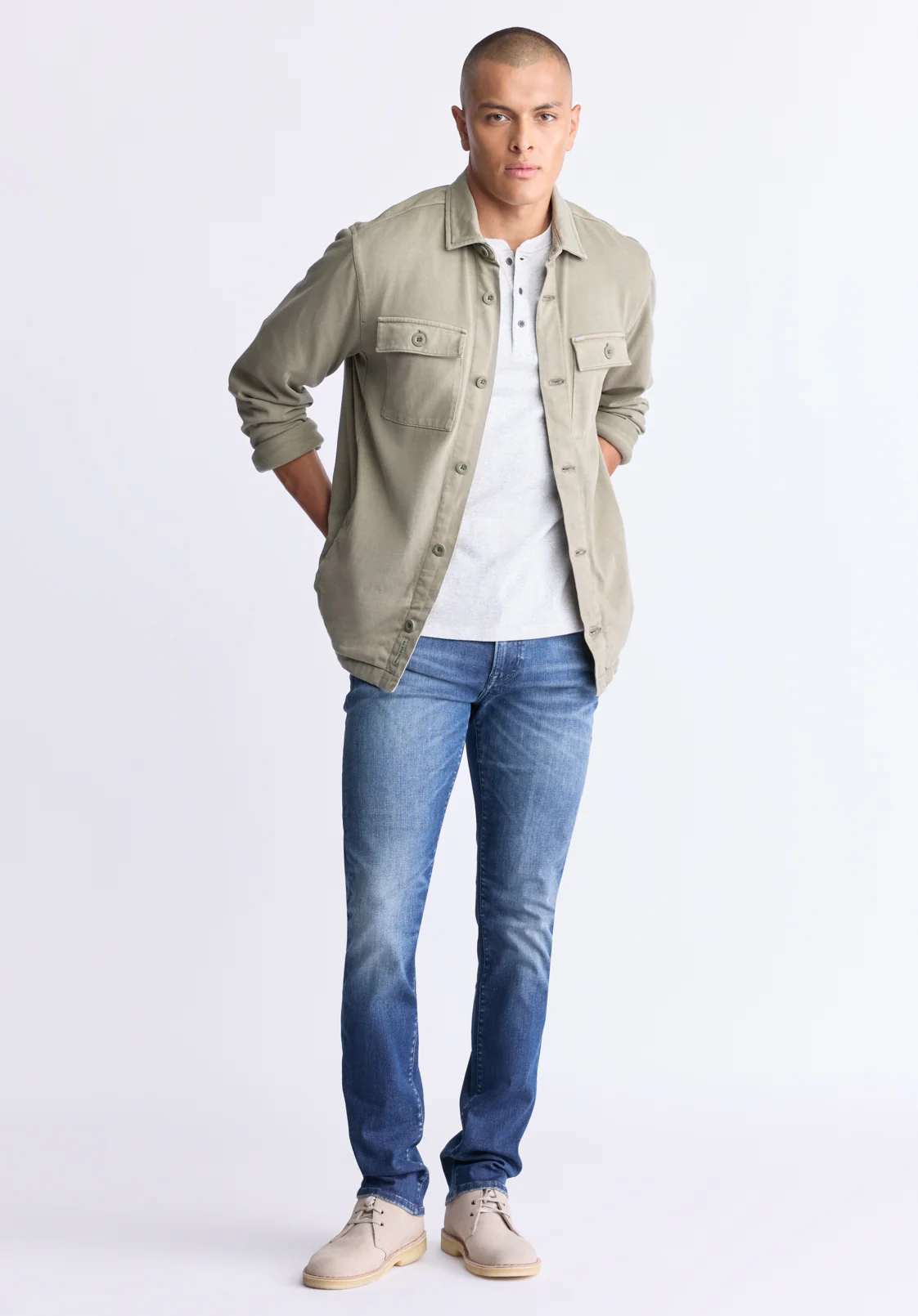 Salto Men's Utility Shirt Jacket, Army Green - BM24497 - Image 4