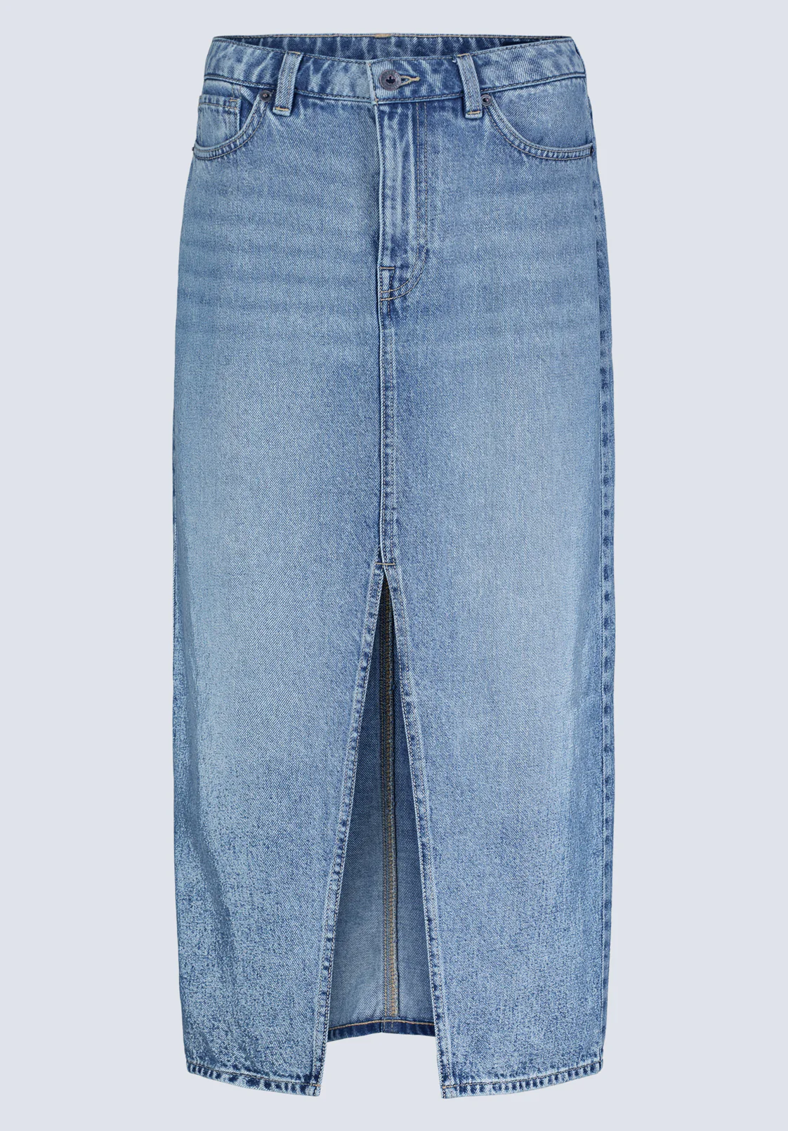 High Rise Samantha Women's Denim Skirt, Sanded Medium Indigo - BL16008 - Image 7