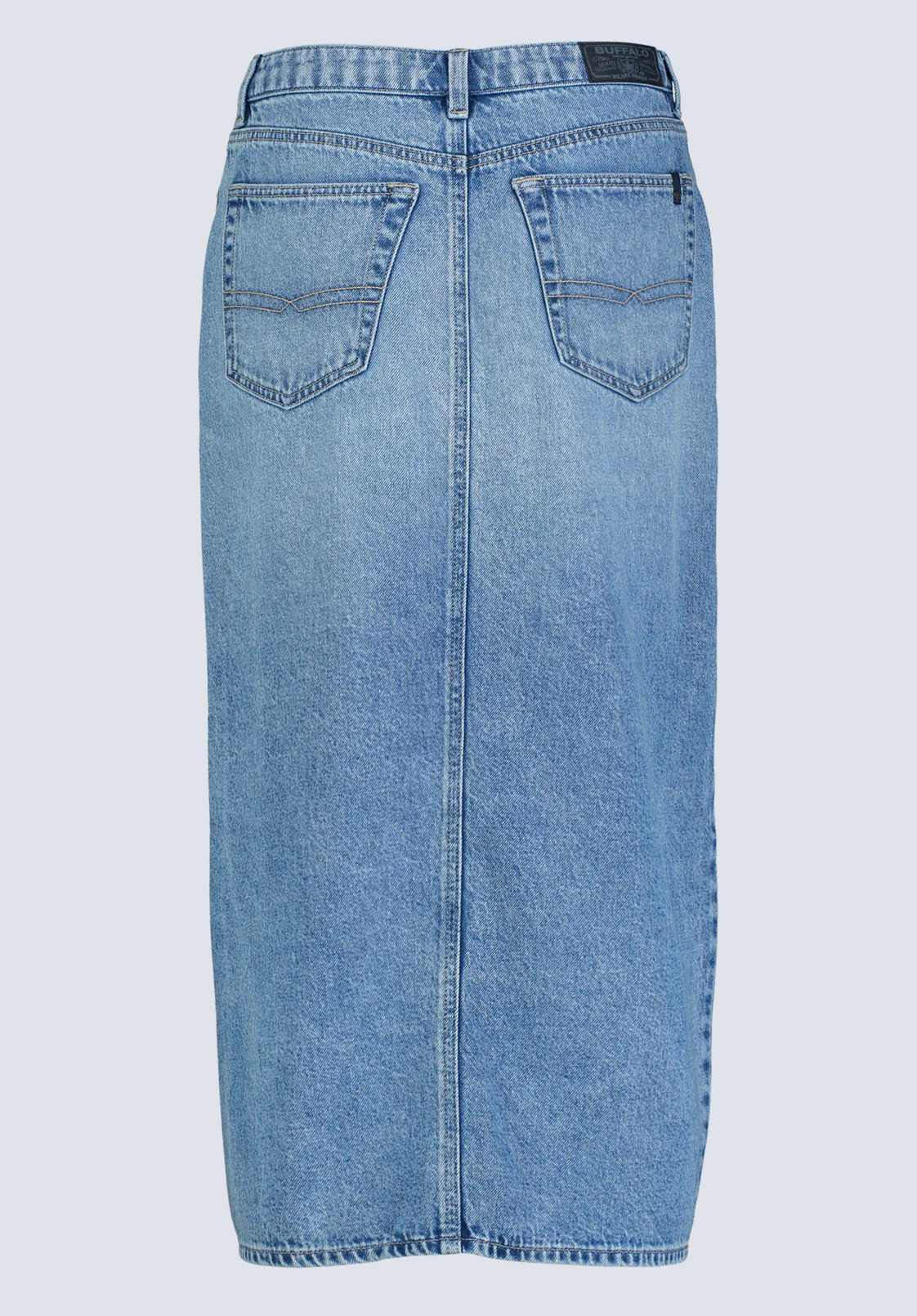 High Rise Samantha Women's Denim Skirt, Sanded Medium Indigo - BL16008 - Image 8