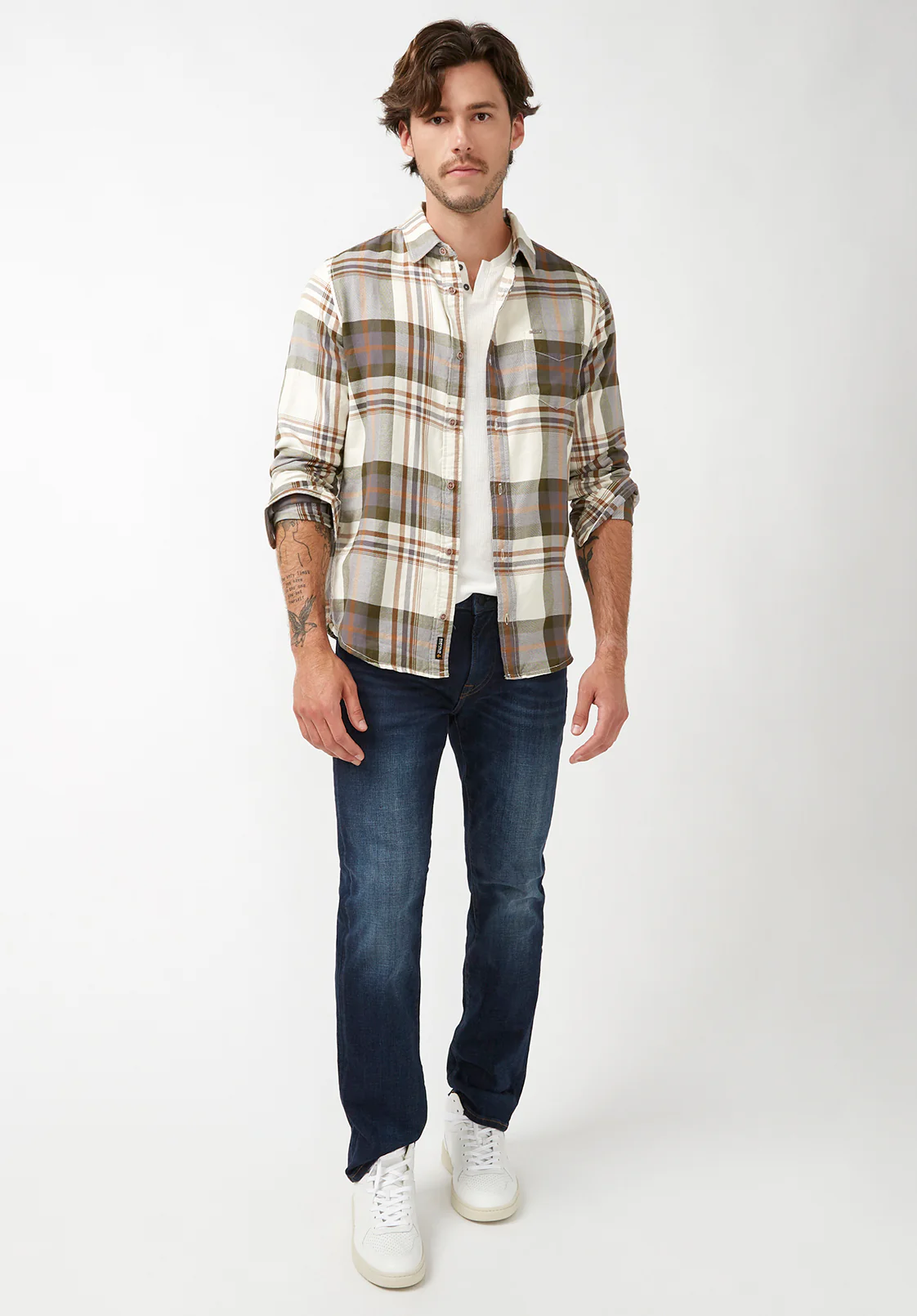 Sander Men's Long-Sleeve Shirt in Fern Plaid - BM24217 - Image 4
