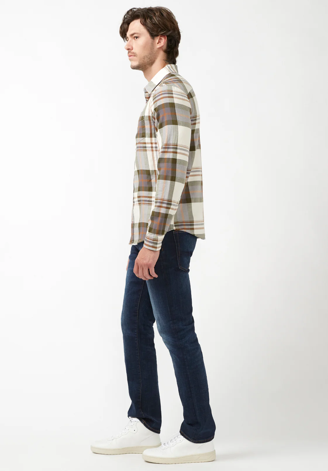 Sander Men's Long-Sleeve Shirt in Fern Plaid - BM24217 - Image 5