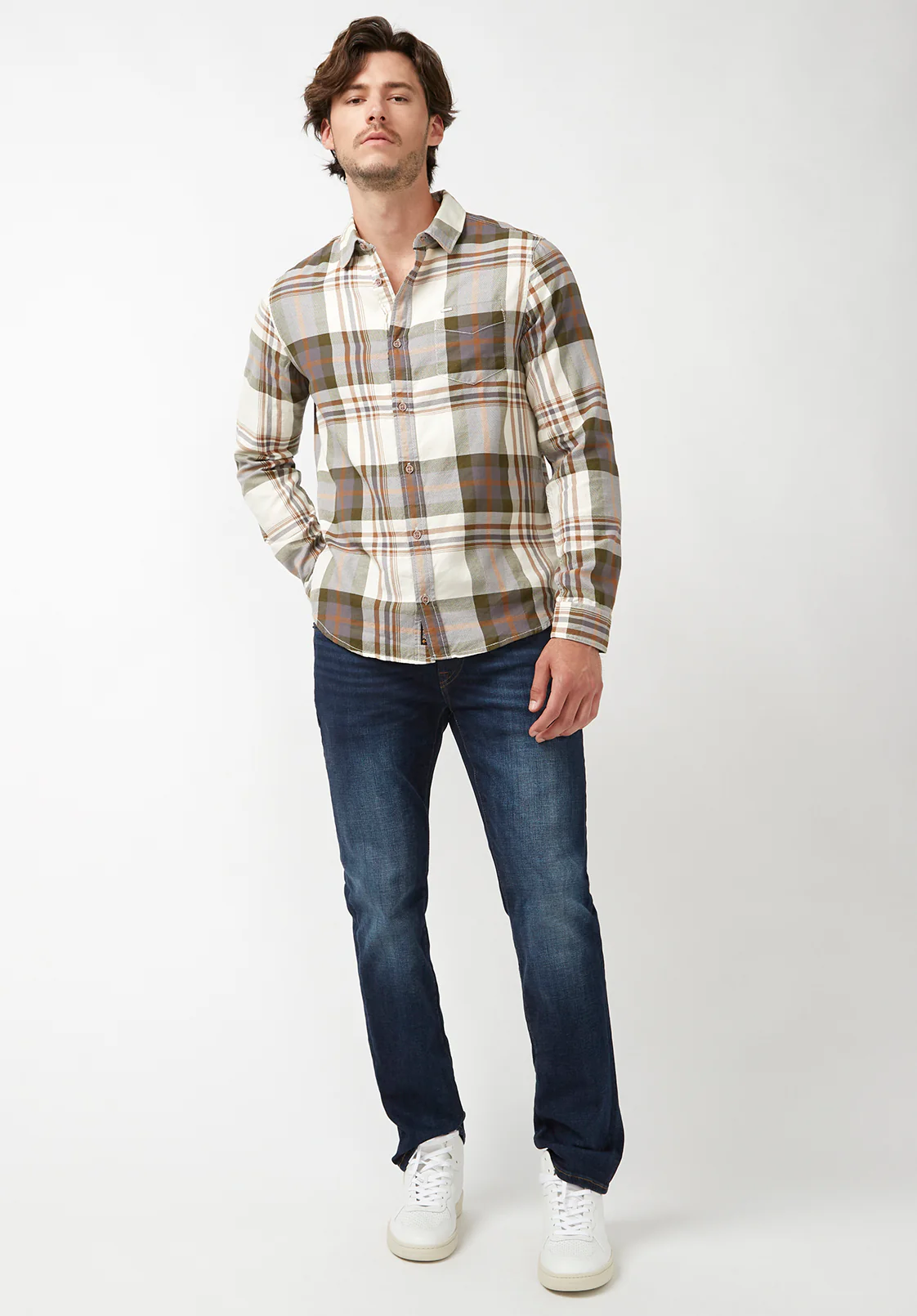 Sander Men's Long-Sleeve Shirt in Fern Plaid - BM24217 - Image 6