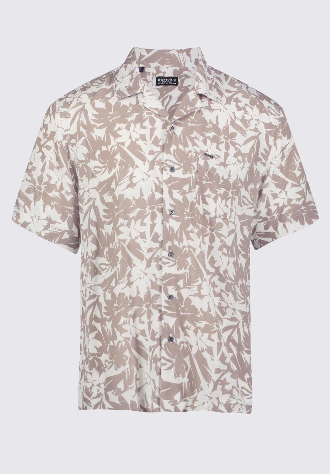 Sandro Men's Short Sleeve Shirt, White and Tan - BM24364 - Image 5