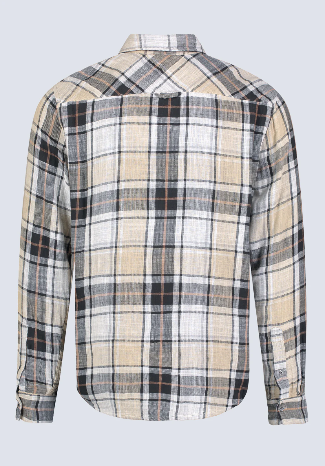 Saolo Men's Long-Sleeve Plaid Shirt, Tan - BM24425 - Image 7