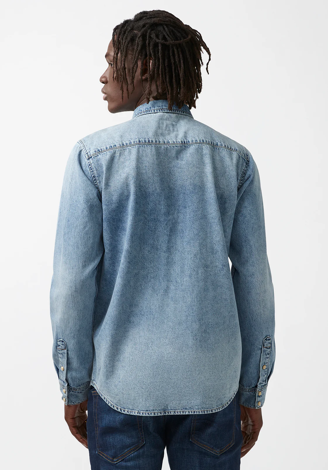 Sheldon Men’s Long-Sleeve Shirt in Light Denim Blue - BM22636 - Image 4