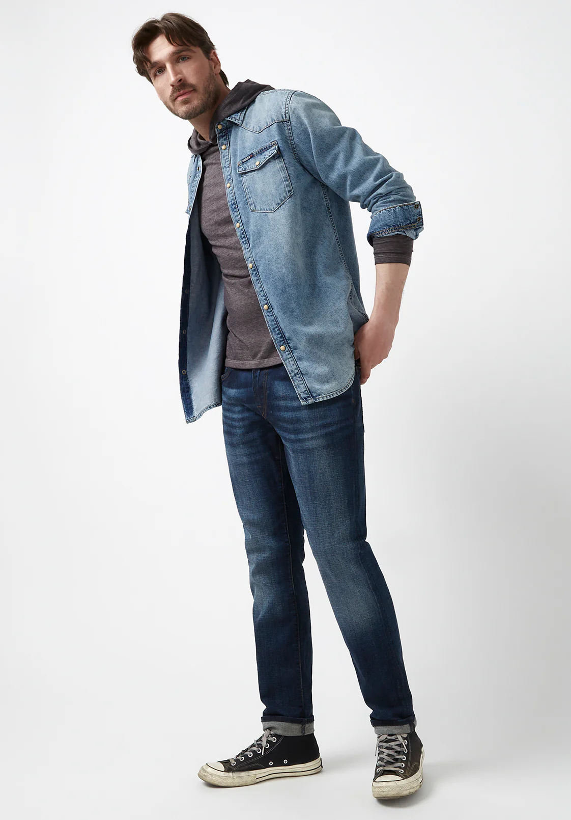 Sheldon Men’s Long-Sleeve Shirt in Light Denim Blue - BM22636 - Image 6