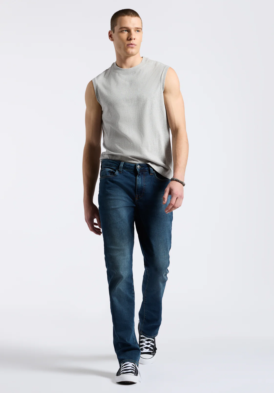 Straight Six Men's Freedom Flex Jeans in Dark Sanded Blue - BM22946 - Image 4