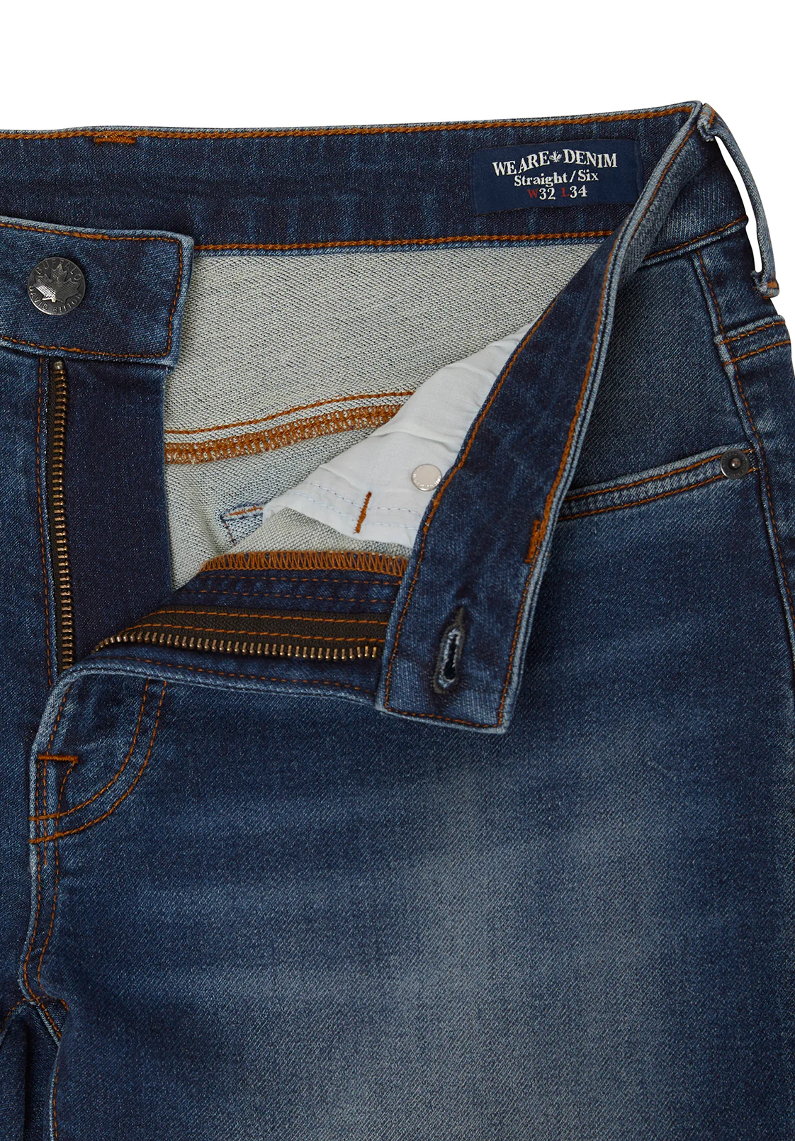 Straight Six Men's Freedom Flex Jeans in Dark Sanded Blue - BM22946 - Image 6