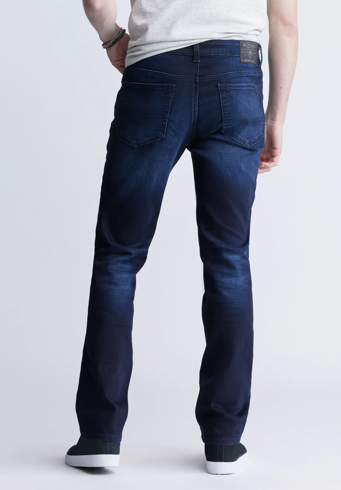 Straight Six Men's Five-Pocket Freedom Flex Jeans, Dark and Sanded - BM22999 - Image 3