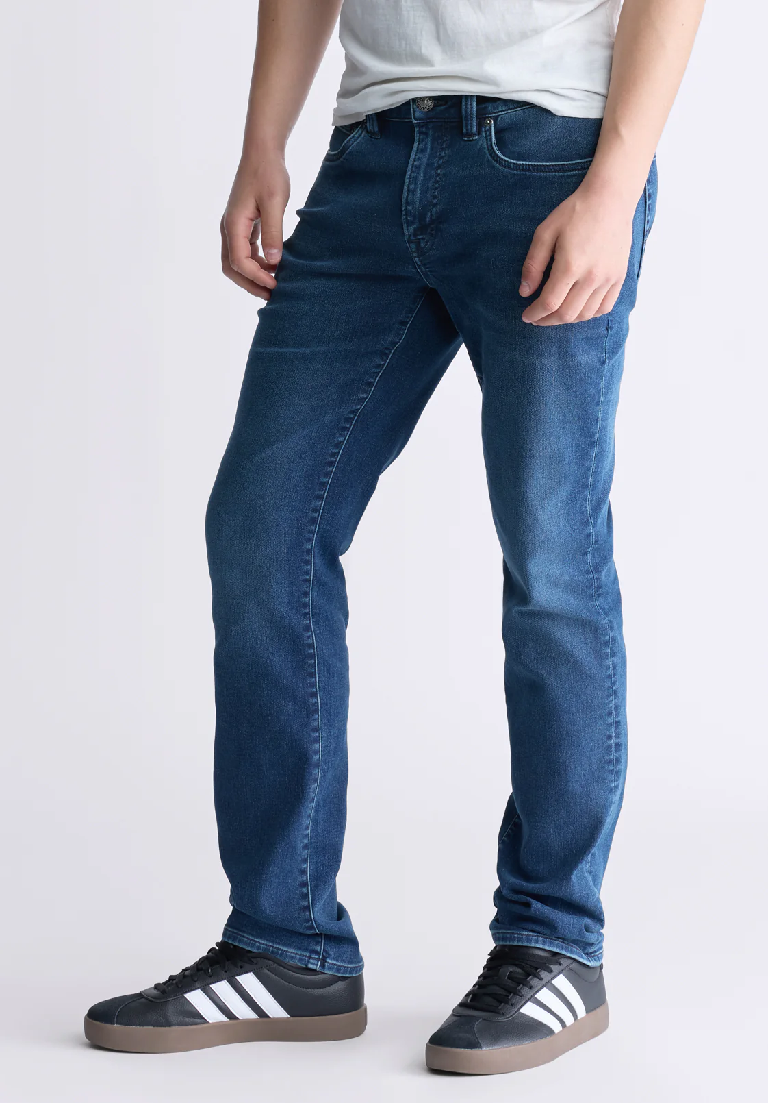 Straight Six Men's Freedom Flex Jeans, Whiskered Indigo - BM26018 - Image 3