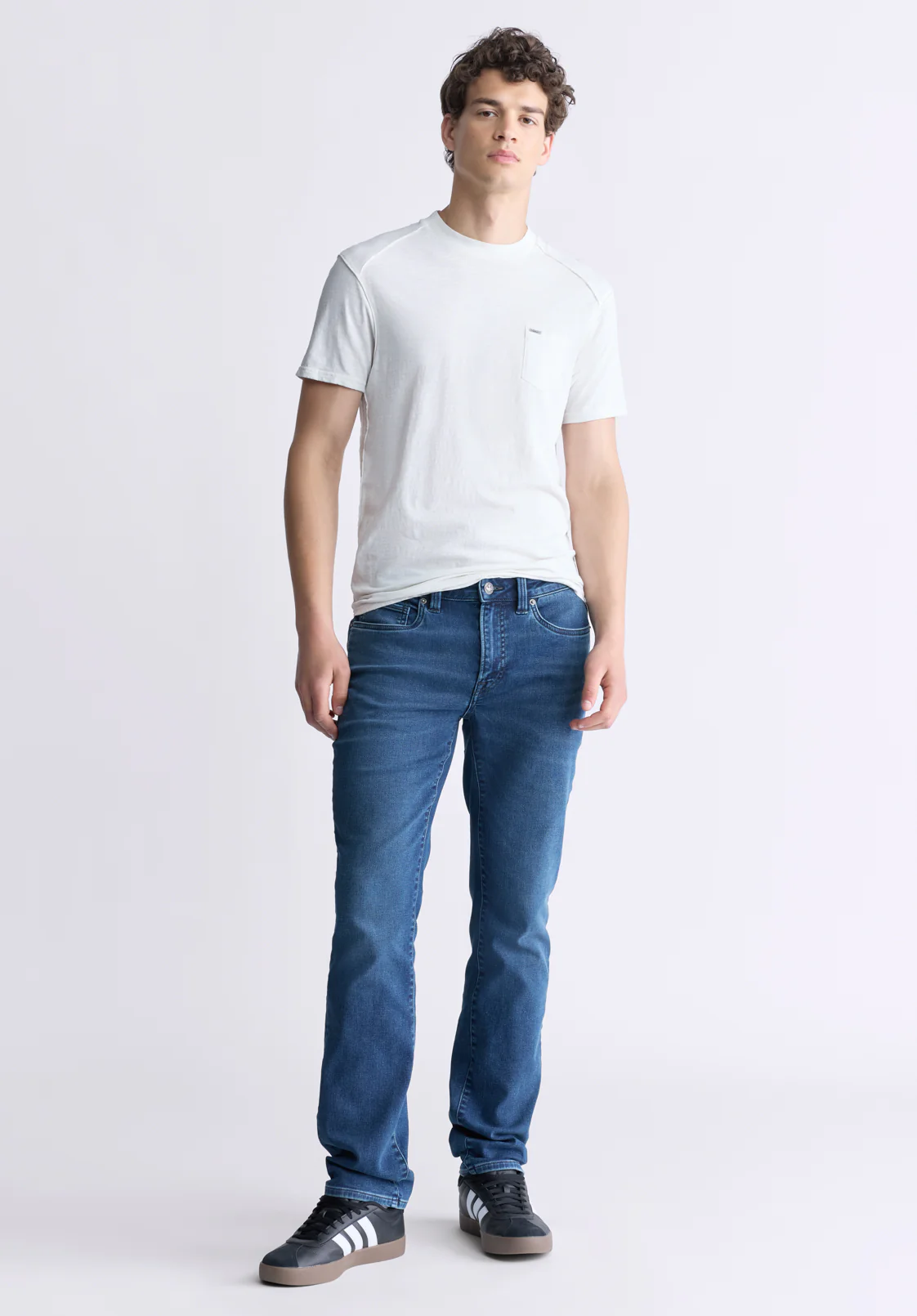Straight Six Men's Freedom Flex Jeans, Whiskered Indigo - BM26018 - Image 4