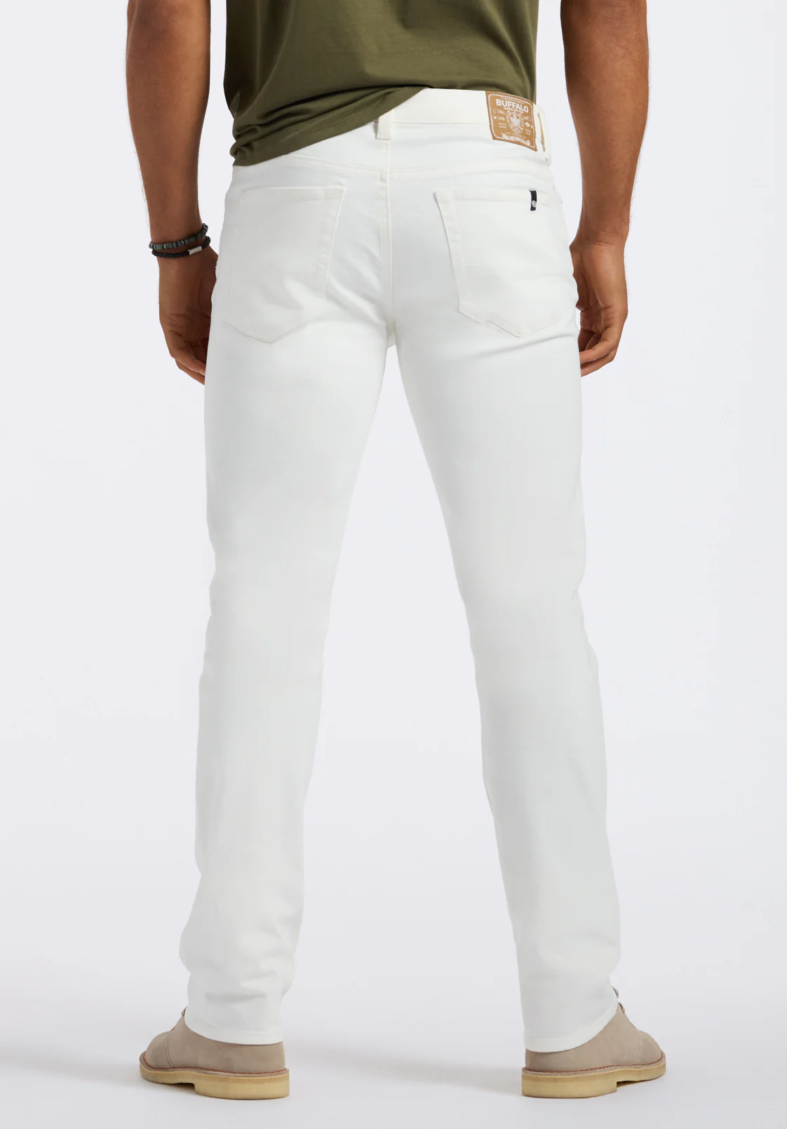 Straight Six Men's Jeans, White - BM26075 - Image 3